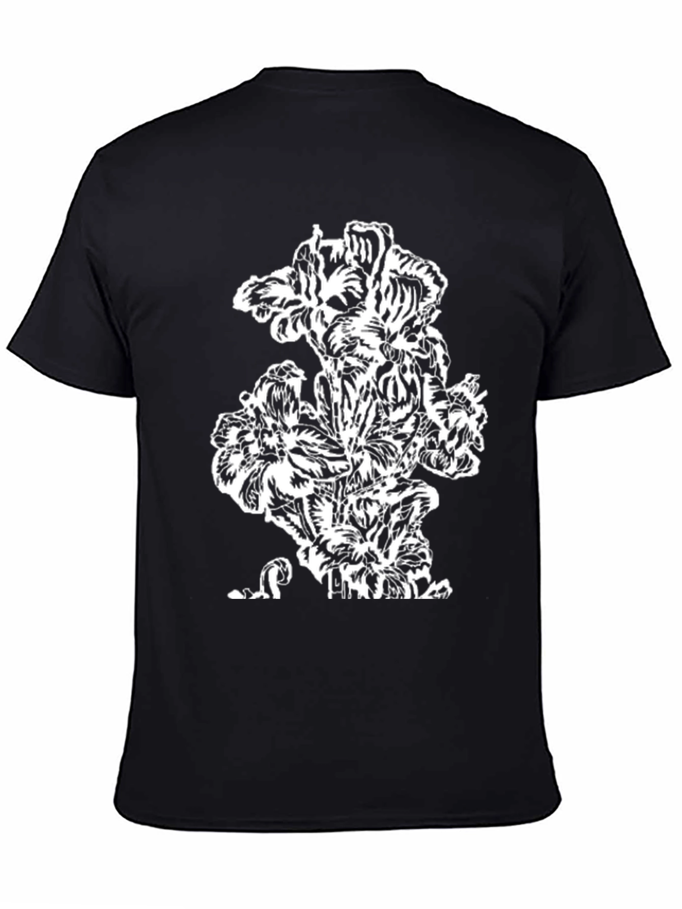 Abstract Floral Black T-Shirt