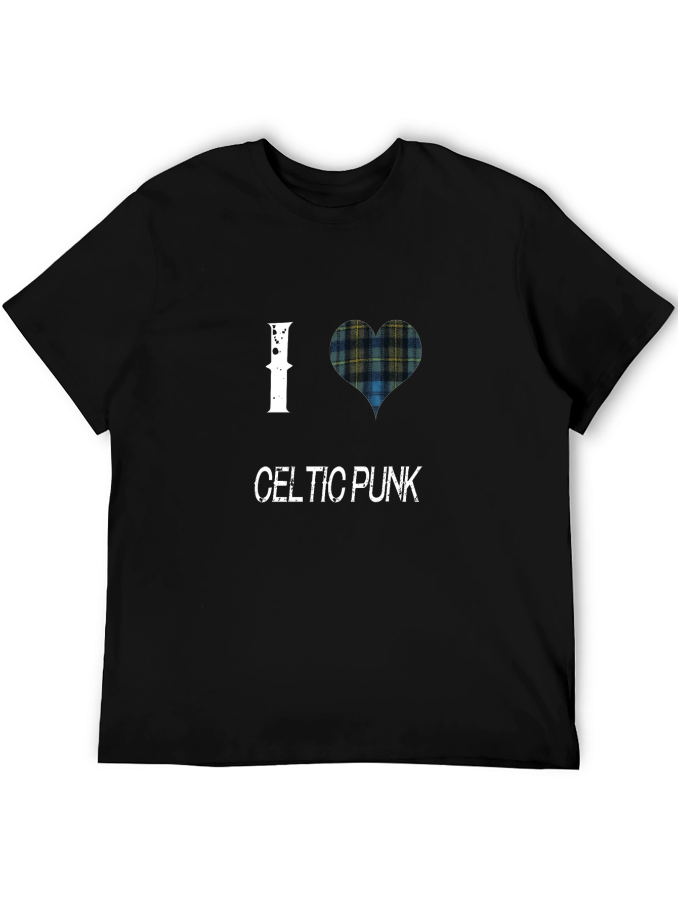 I Love Celtic Punk T-Shirt Black Cotton Tee