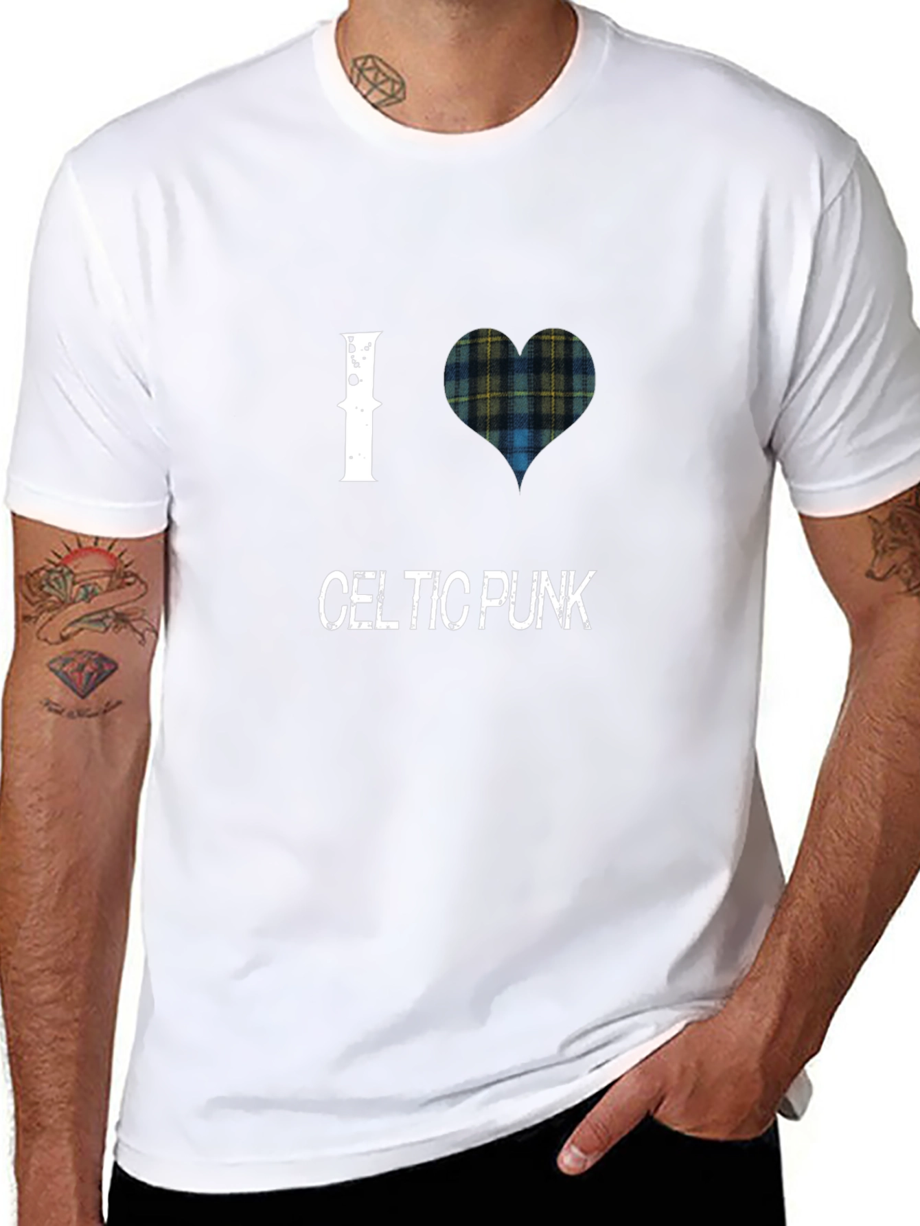 I Love Celtic Punk T-Shirt Black Cotton Tee