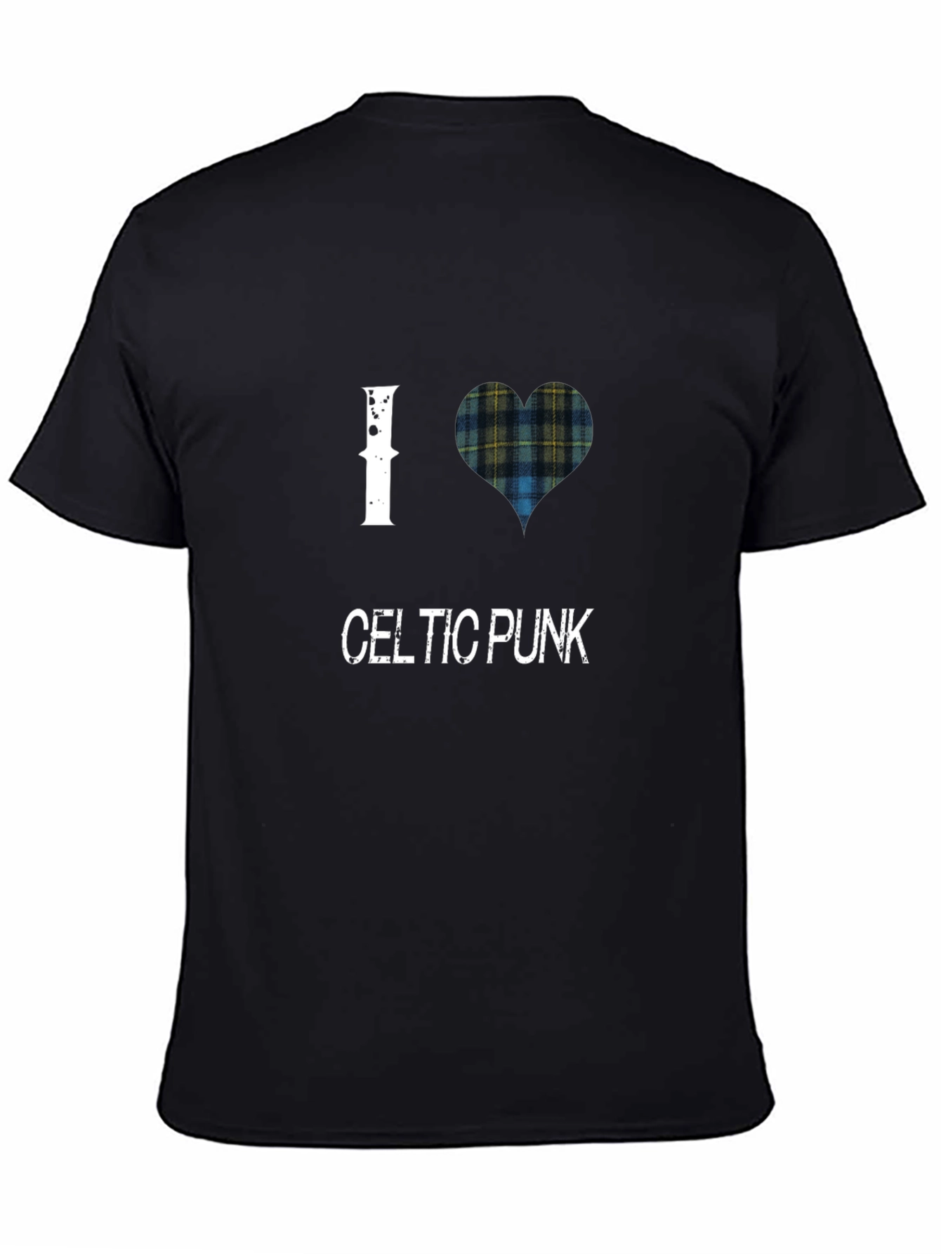 I Love Celtic Punk T-Shirt Black Cotton Tee