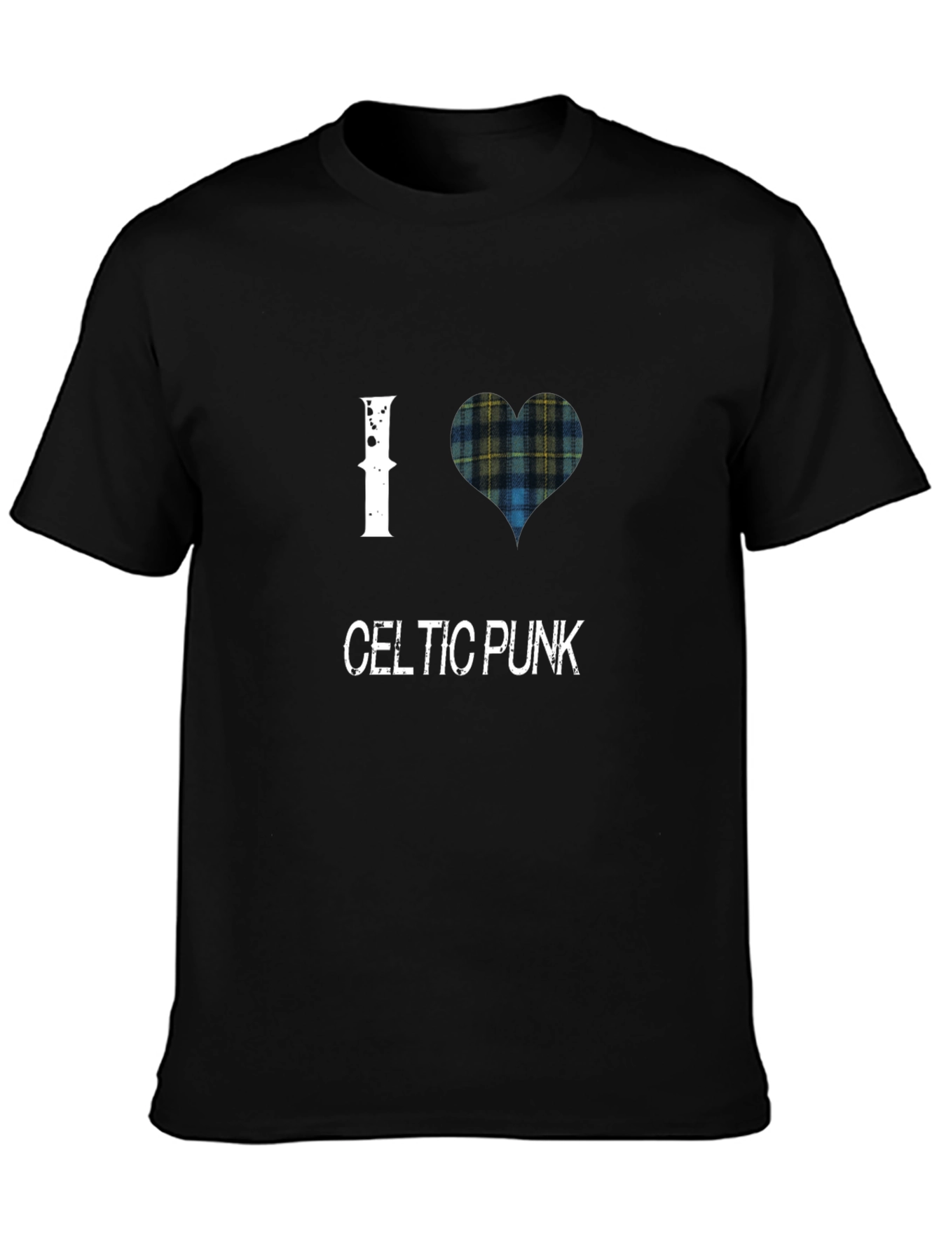 I Love Celtic Punk T-Shirt Black Cotton Tee
