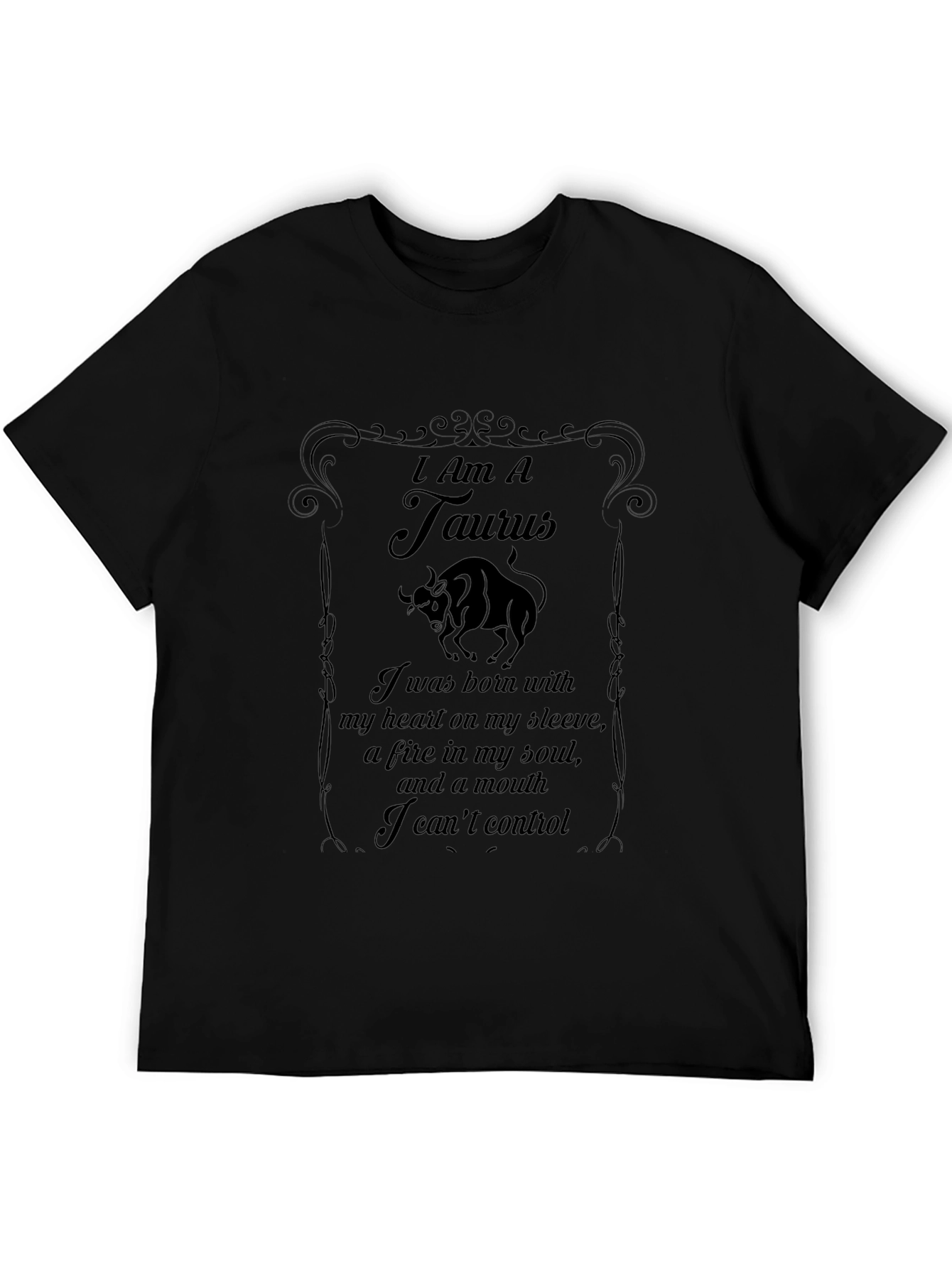 Taurus Zodiac Graphic T-Shirt - Black