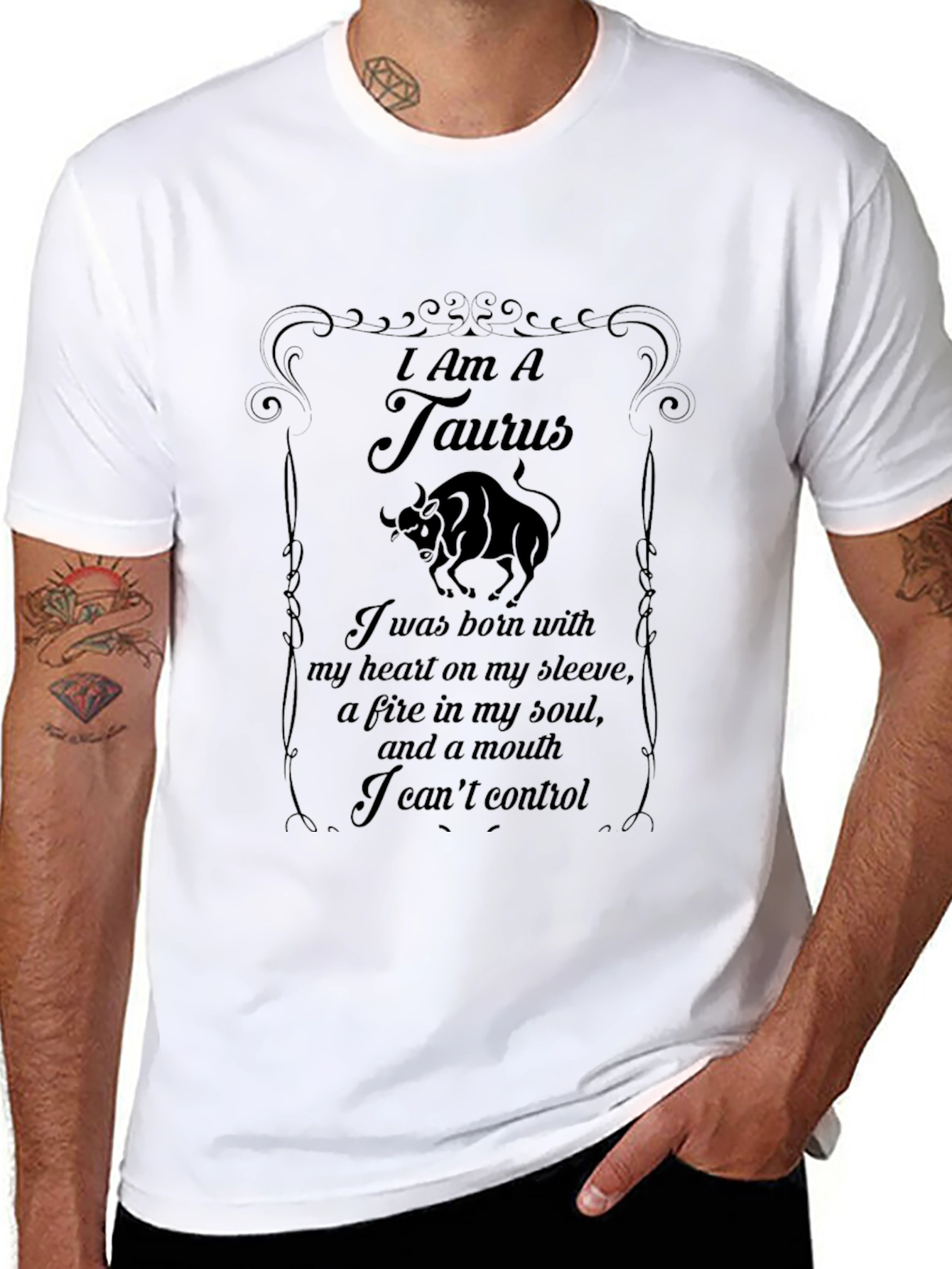 Taurus Zodiac Graphic T-Shirt - Black