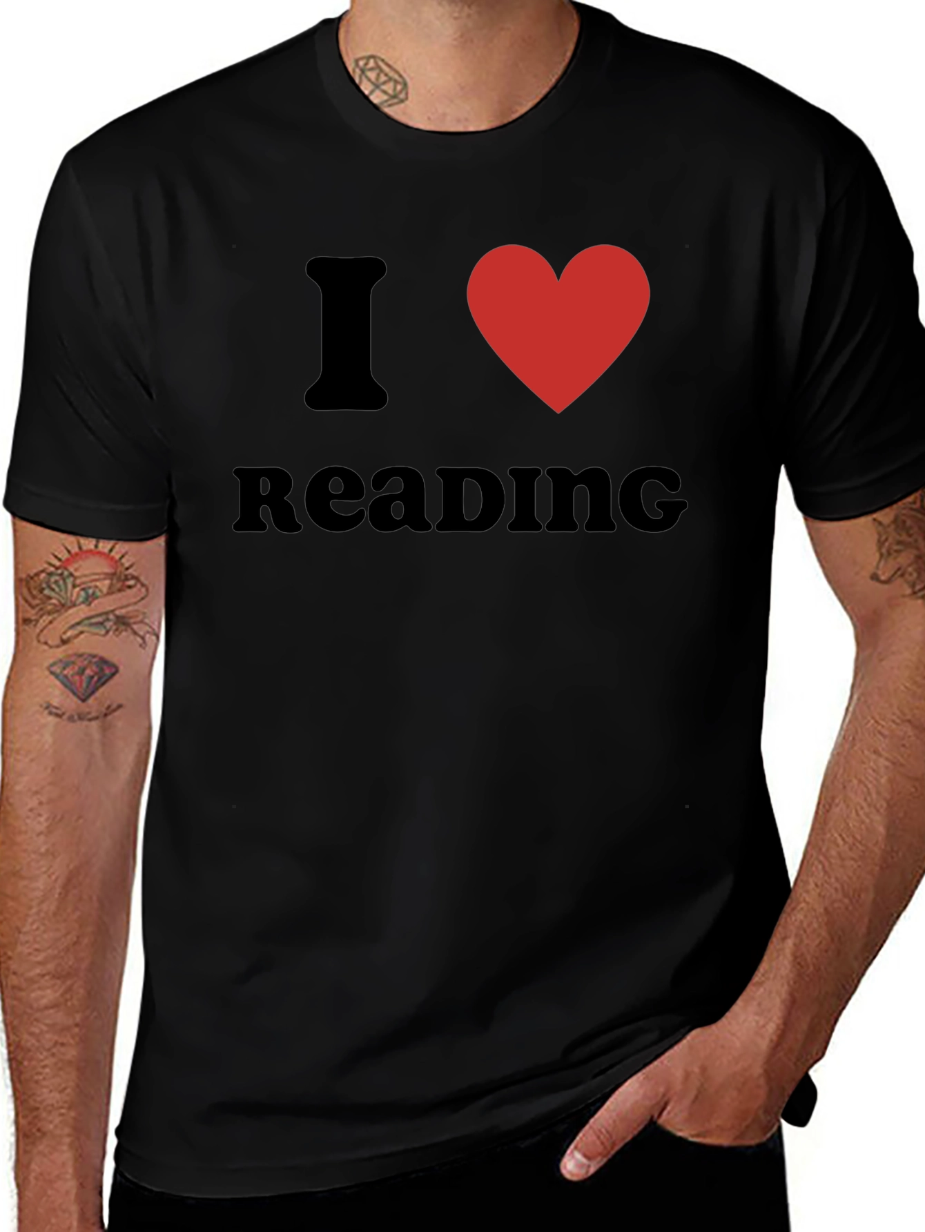 I Heart Reading Graphic Tee - Black Cotton T-Shirt