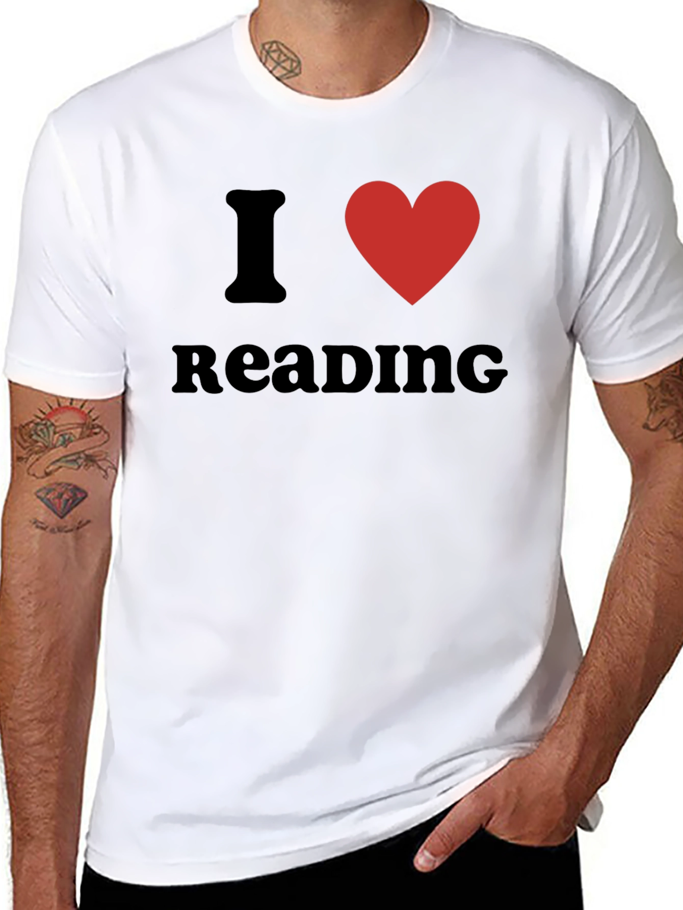 I Heart Reading Graphic Tee - Black Cotton T-Shirt