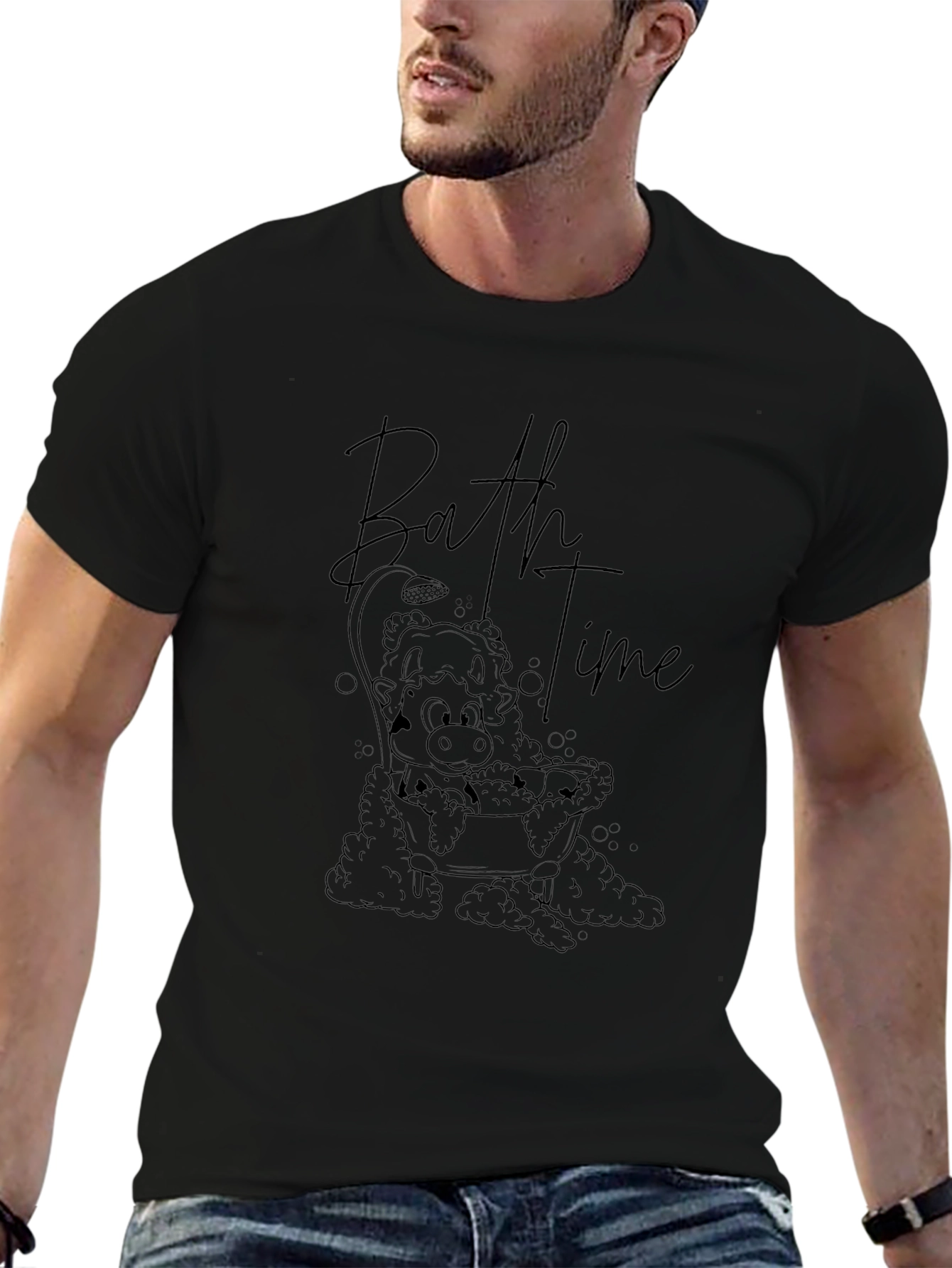 Bathtime Cow Graphic Tee - Relaxed Fit
