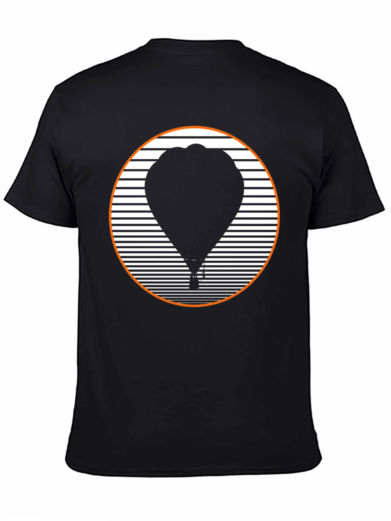 Retro Hot Air Balloon Graphic Tee - Black