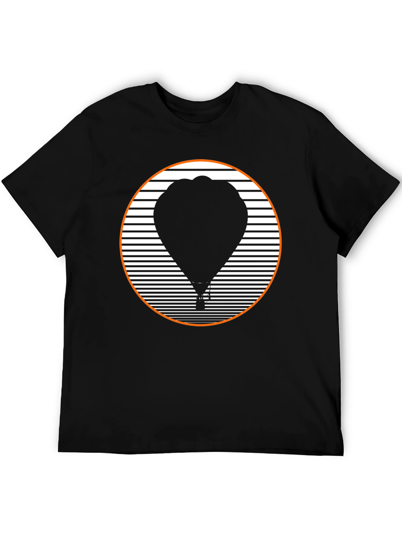 Retro Hot Air Balloon Graphic Tee - Black