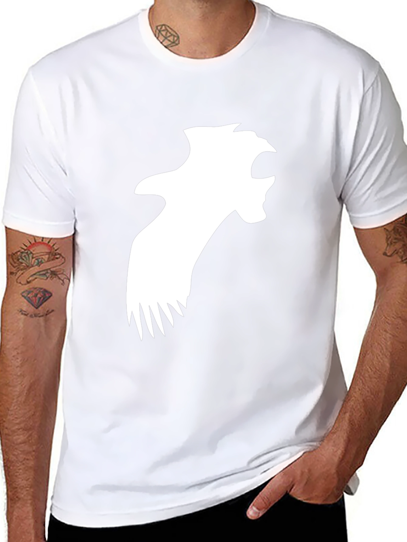Black T-Shirt with Eagle Graphic