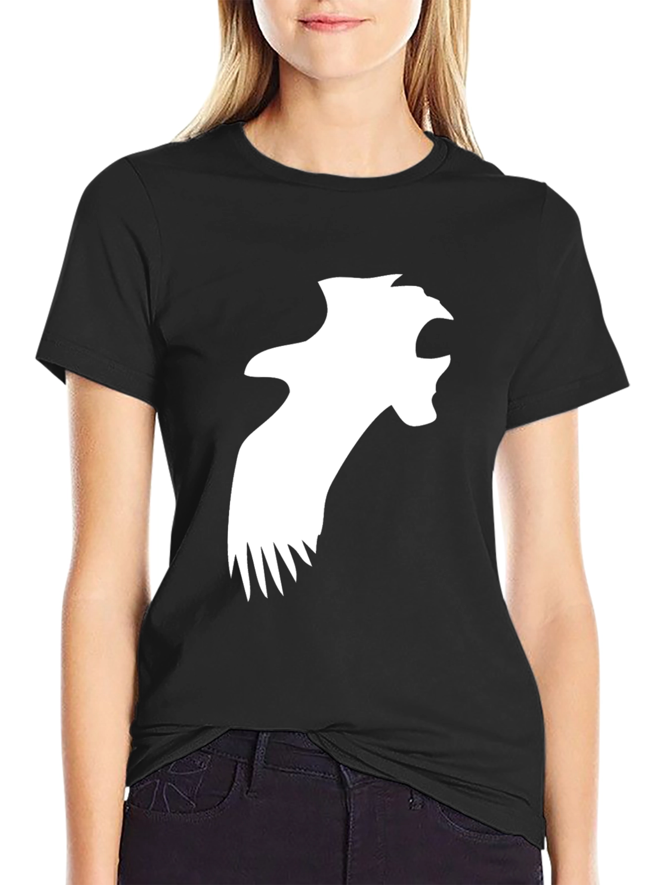 Black T-Shirt with Eagle Graphic