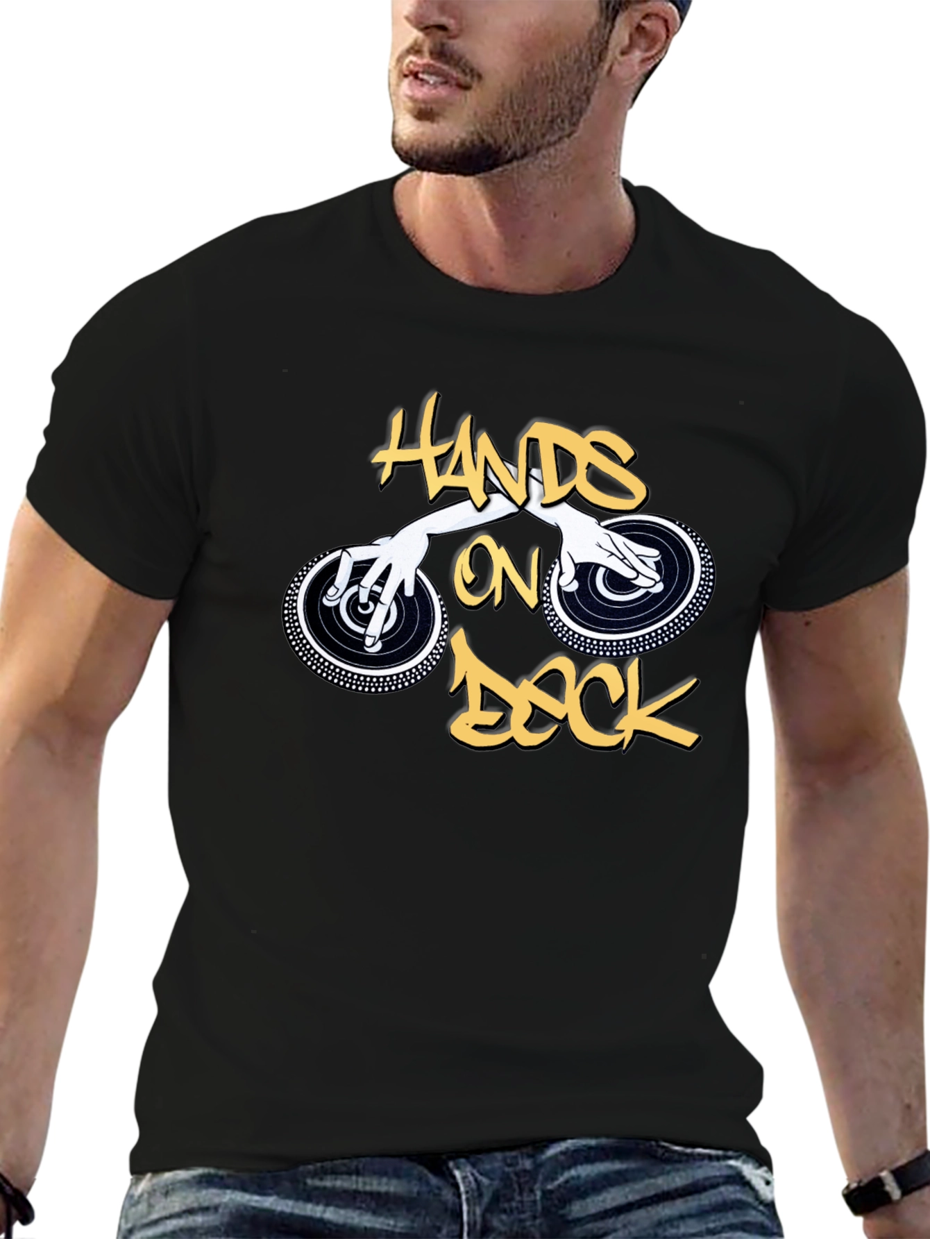 Hands on Deck Graphic Black T-Shirt