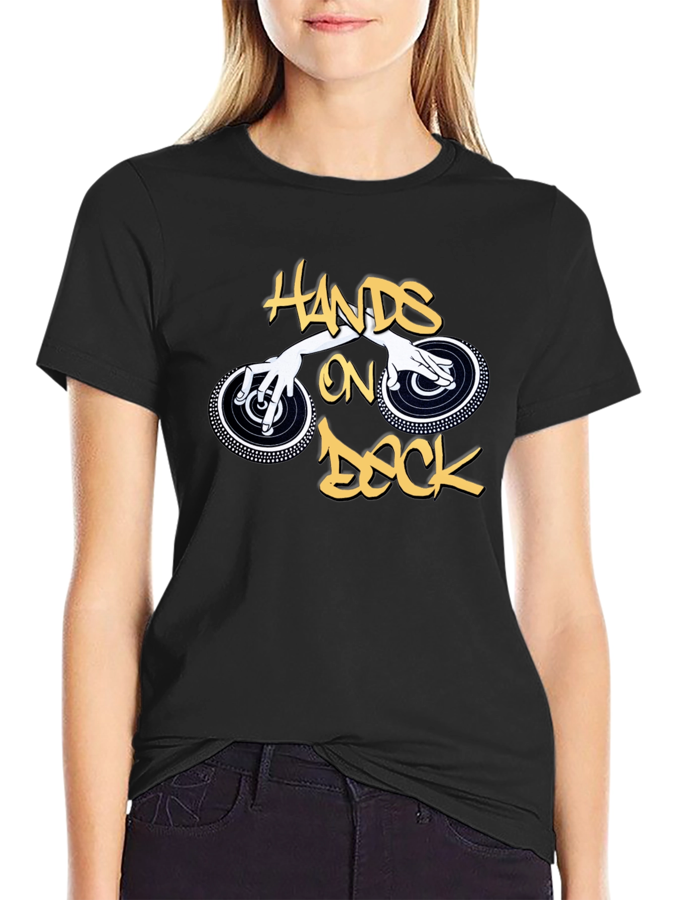 Hands on Deck Graphic Black T-Shirt