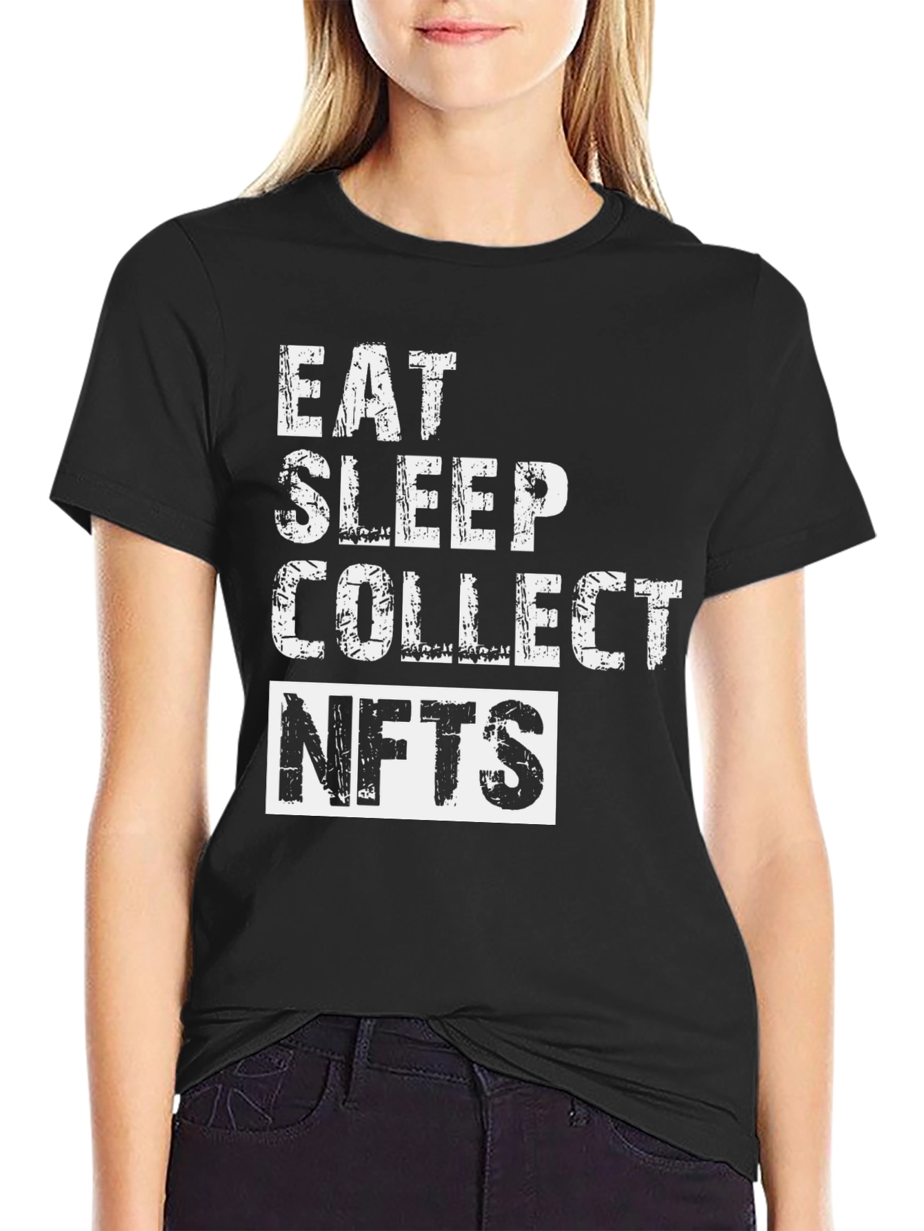 Eat Sleep Collect NFTs - Black T-Shirt