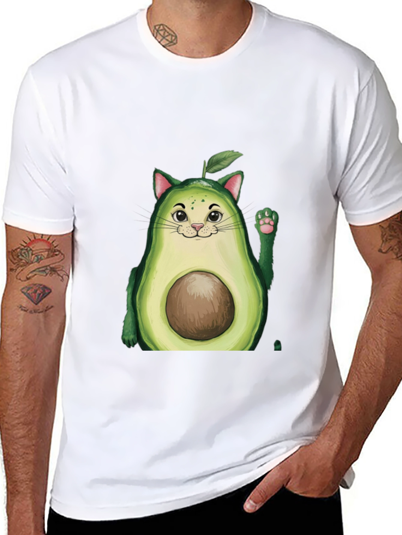 Avocado Cat T-Shirt - Cute & Unique Design