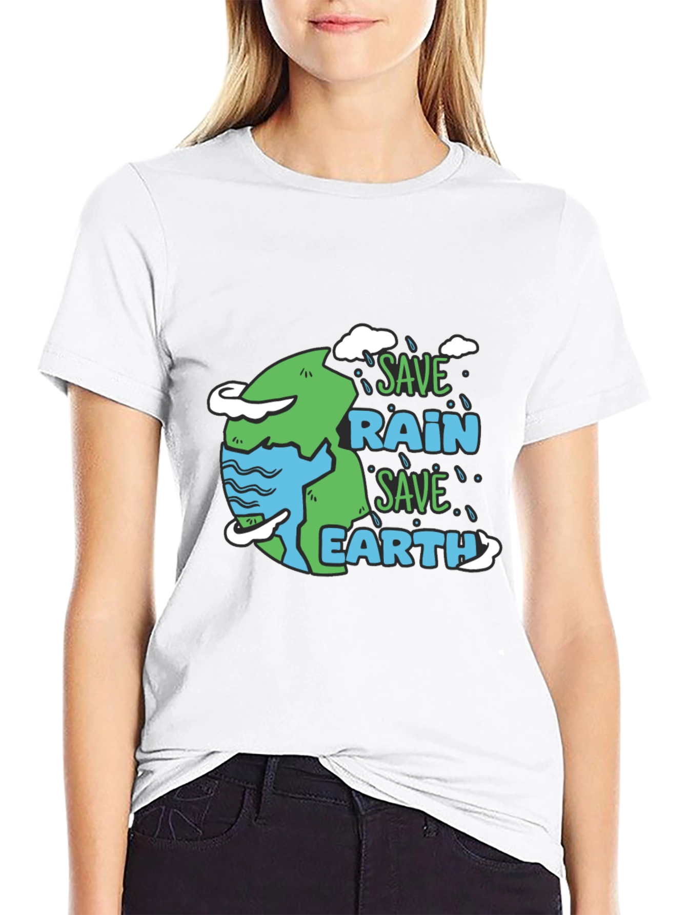 Save Rain Save Earth Graphic T-Shirt