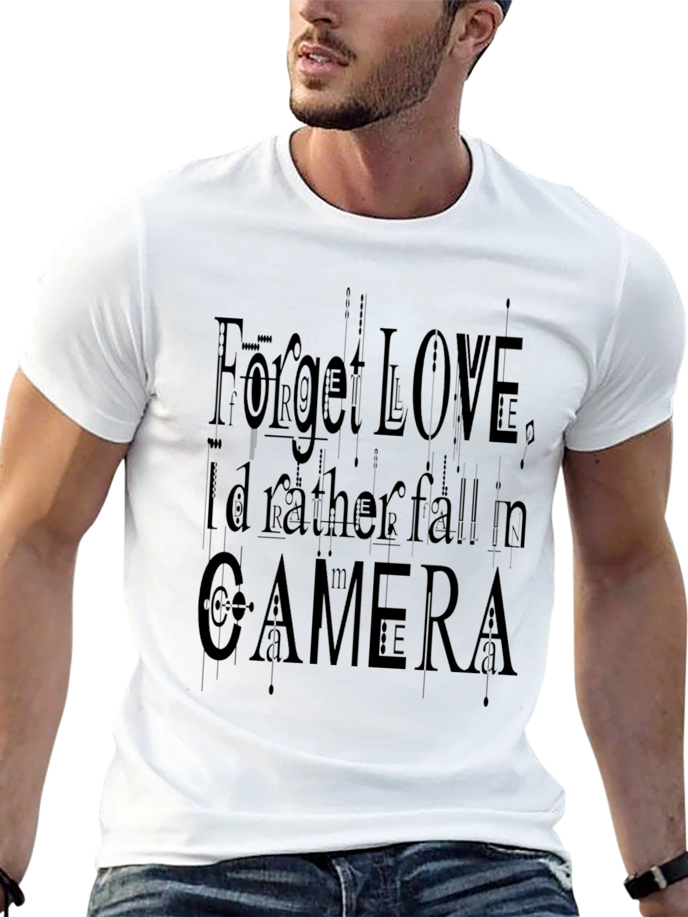 Forget Love Camera Black T-Shirt