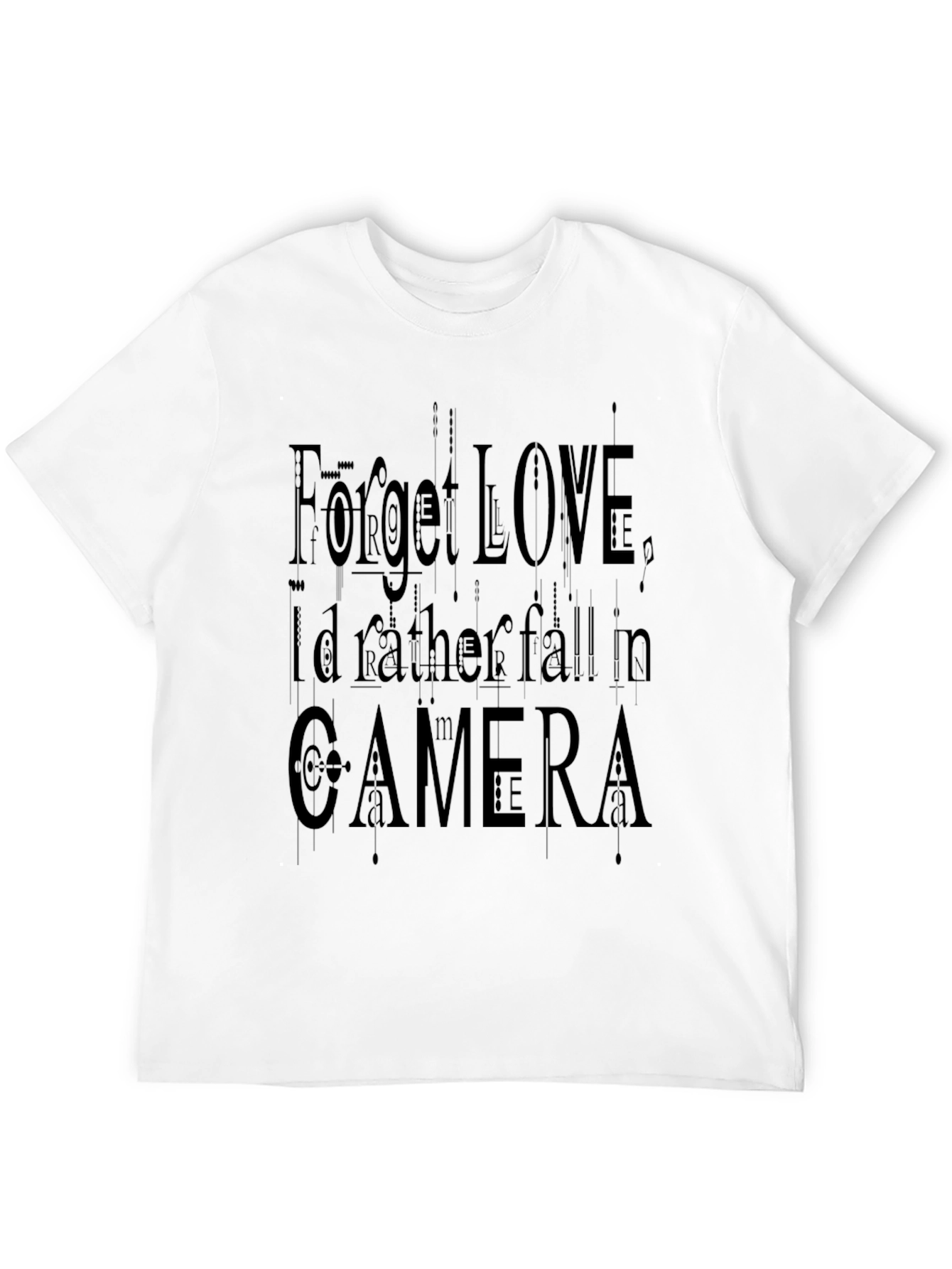Forget Love Camera Black T-Shirt