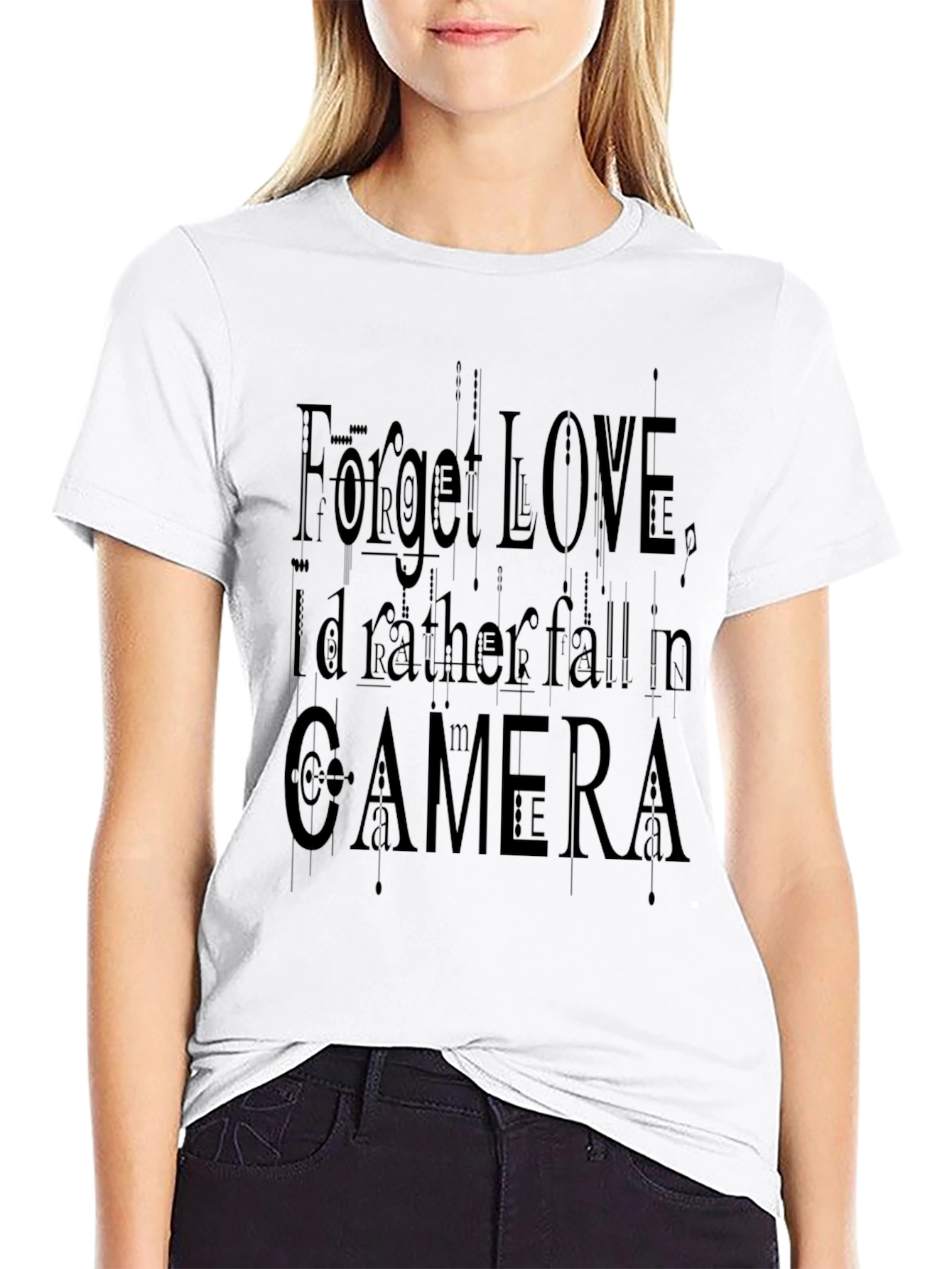 Forget Love Camera Black T-Shirt