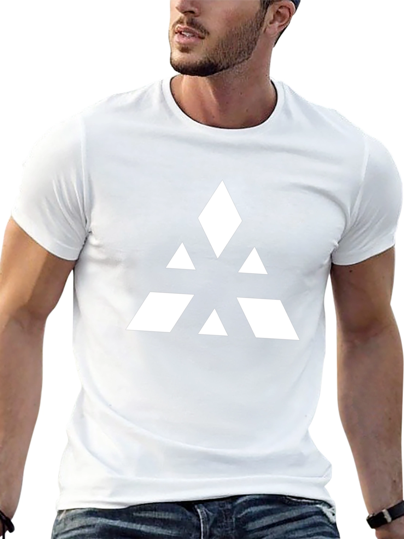 Abstract Triangle Graphic Tee - Black