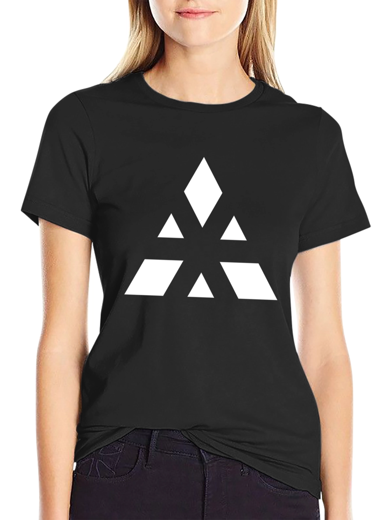 Abstract Triangle Graphic Tee - Black