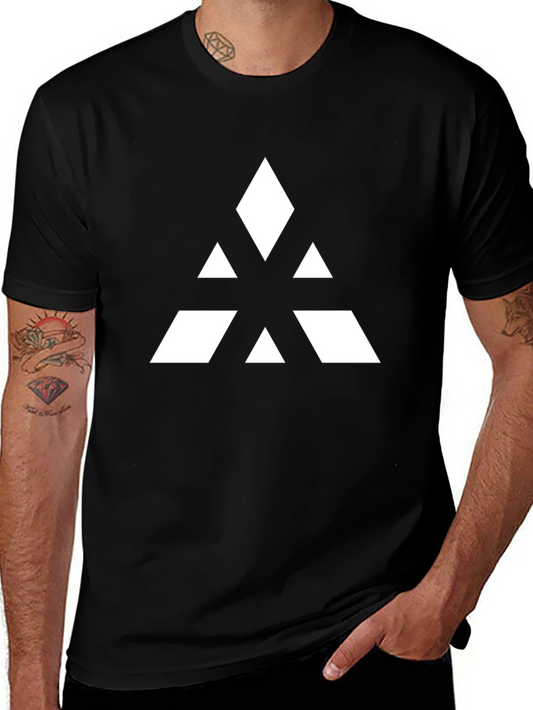 Abstract Triangle Graphic Tee - Black