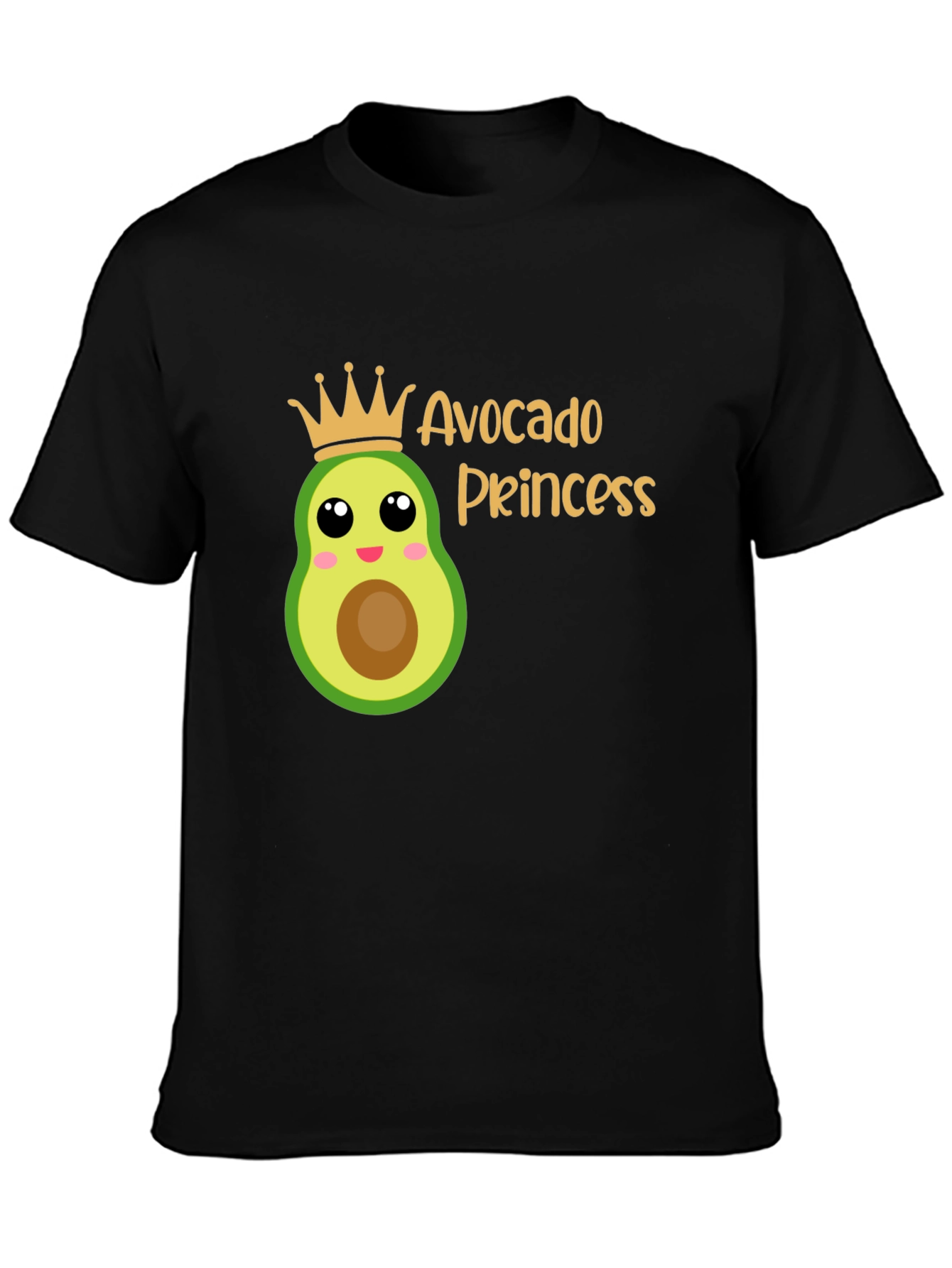 Avocado Princess Graphic T-Shirt - Black
