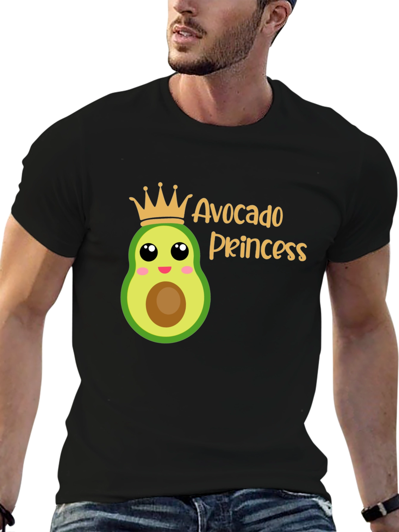 Avocado Princess Graphic T-Shirt - Black