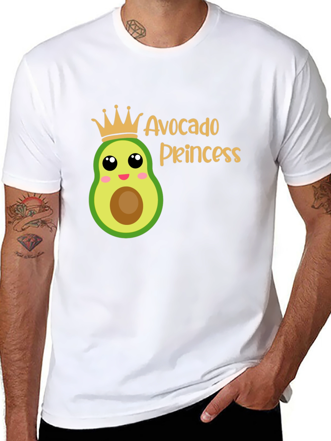 Avocado Princess Graphic T-Shirt - Black
