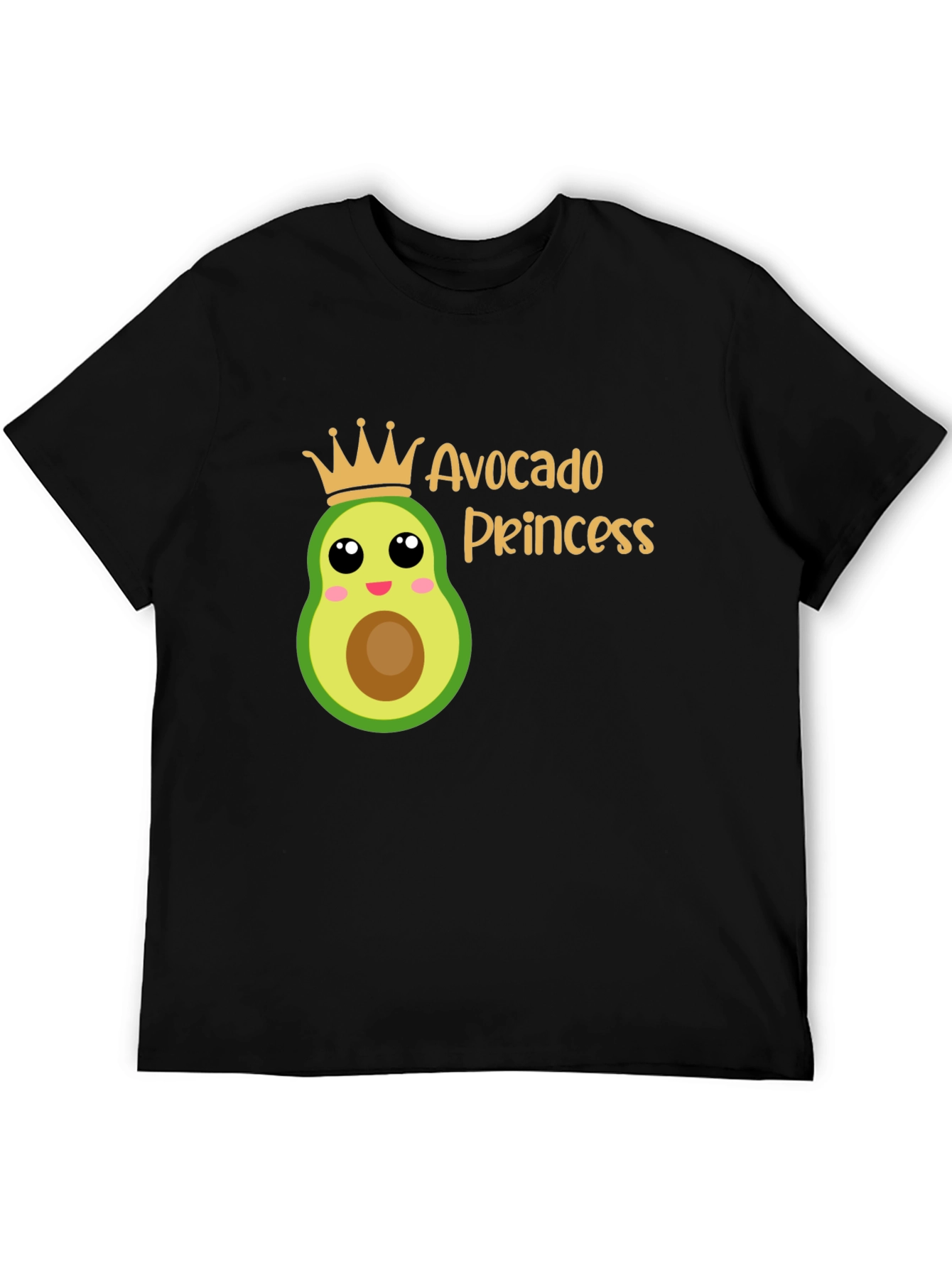 Avocado Princess Graphic T-Shirt - Black