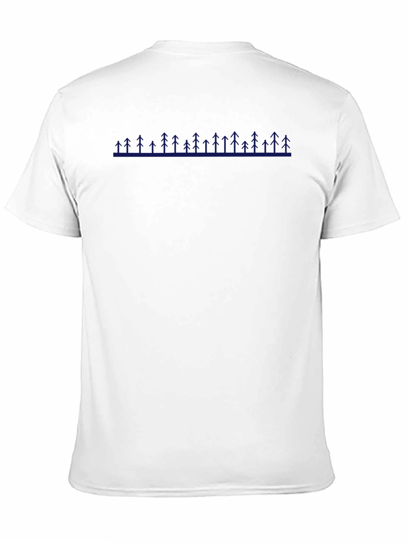 Mens Black T-Shirt with Blue Tree Line Design