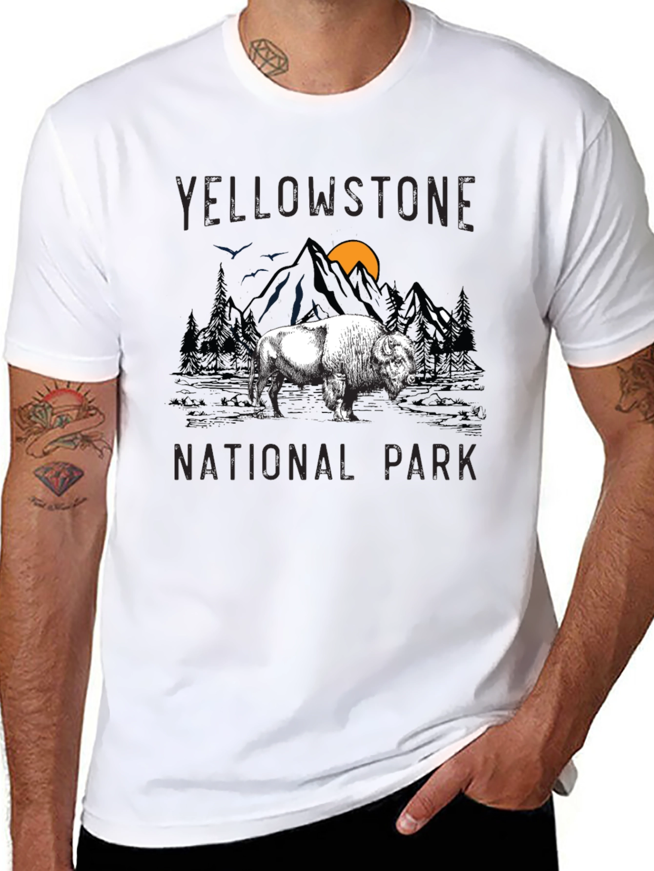 Yellowstone National Park Buffalo Graphic T-Shirt