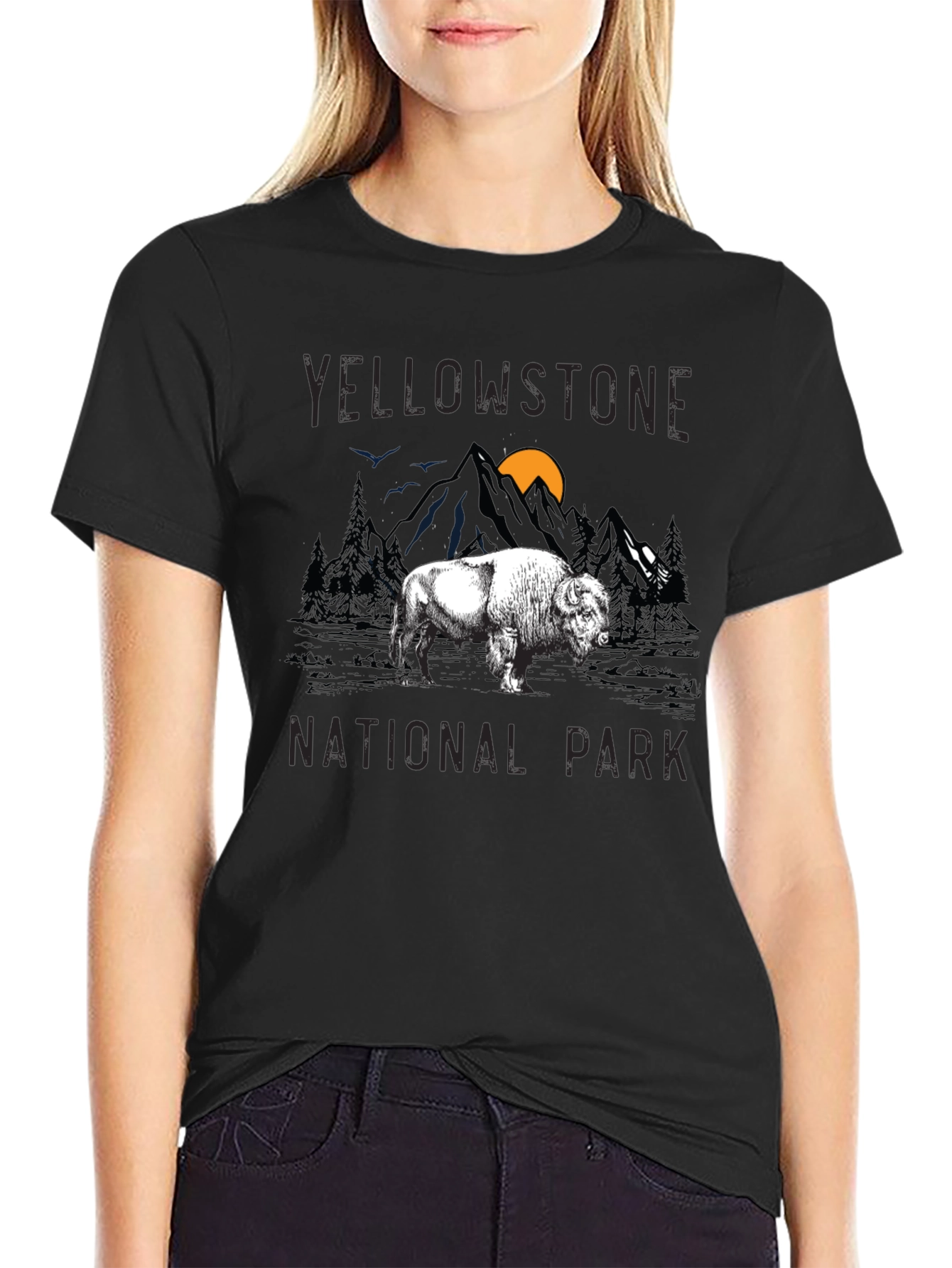 Yellowstone National Park Buffalo Graphic T-Shirt