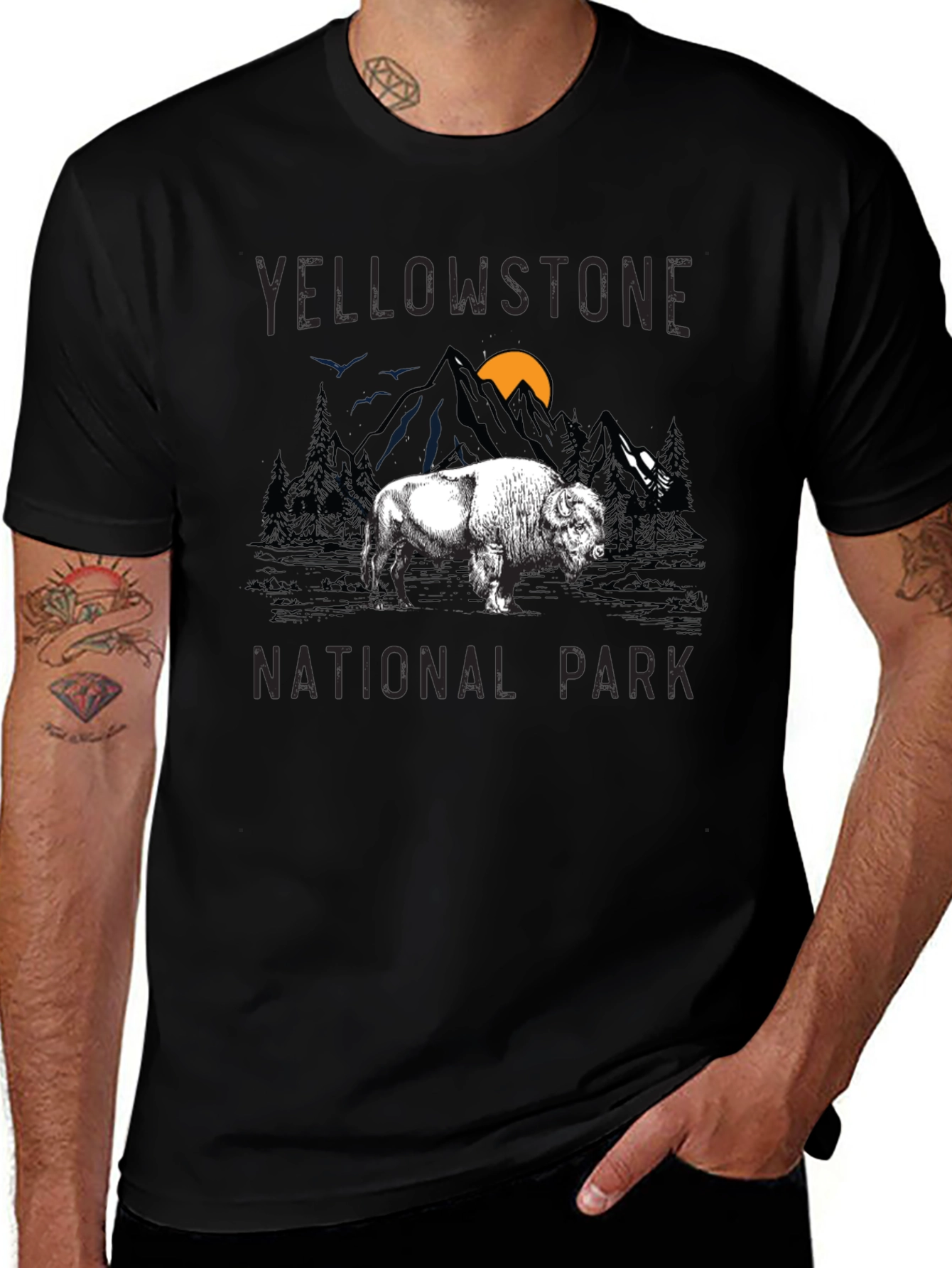 Yellowstone National Park Buffalo Graphic T-Shirt