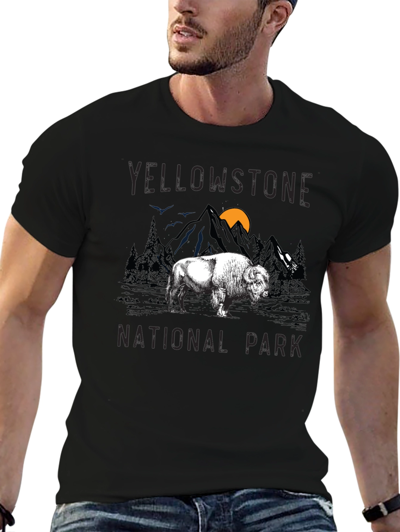 Yellowstone National Park Buffalo Graphic T-Shirt