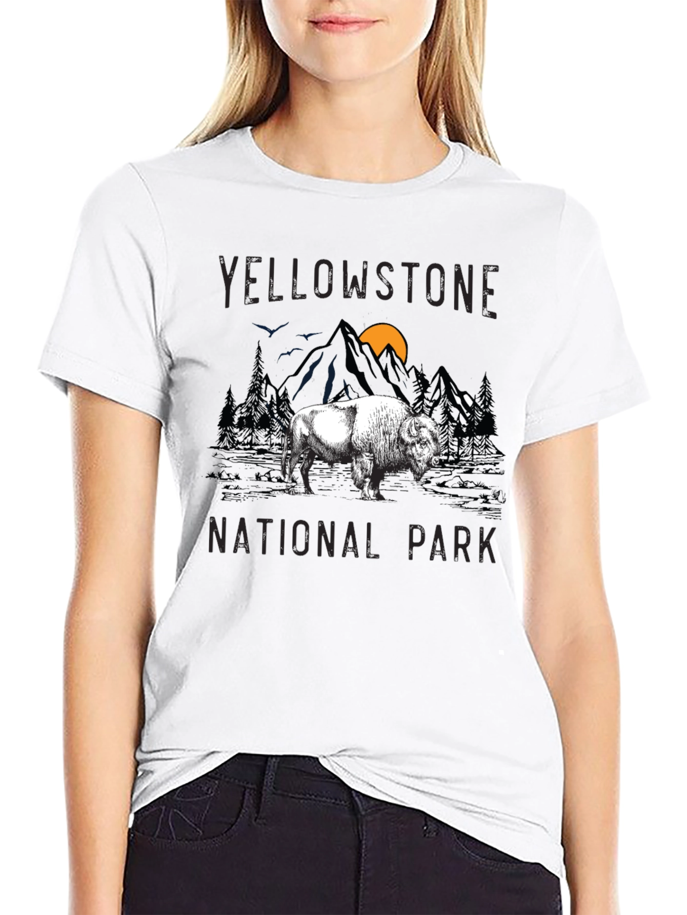 Yellowstone National Park Buffalo Graphic T-Shirt