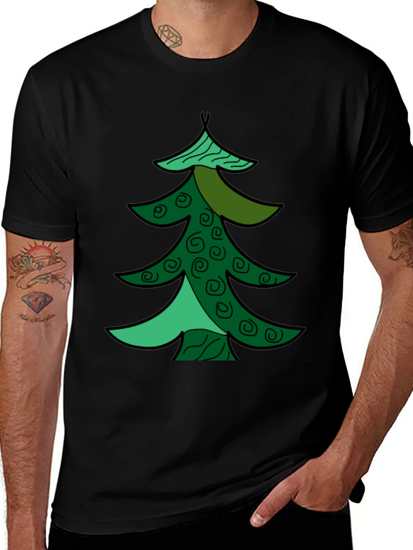 Christmas Tree Graphic Tee - Holiday Style