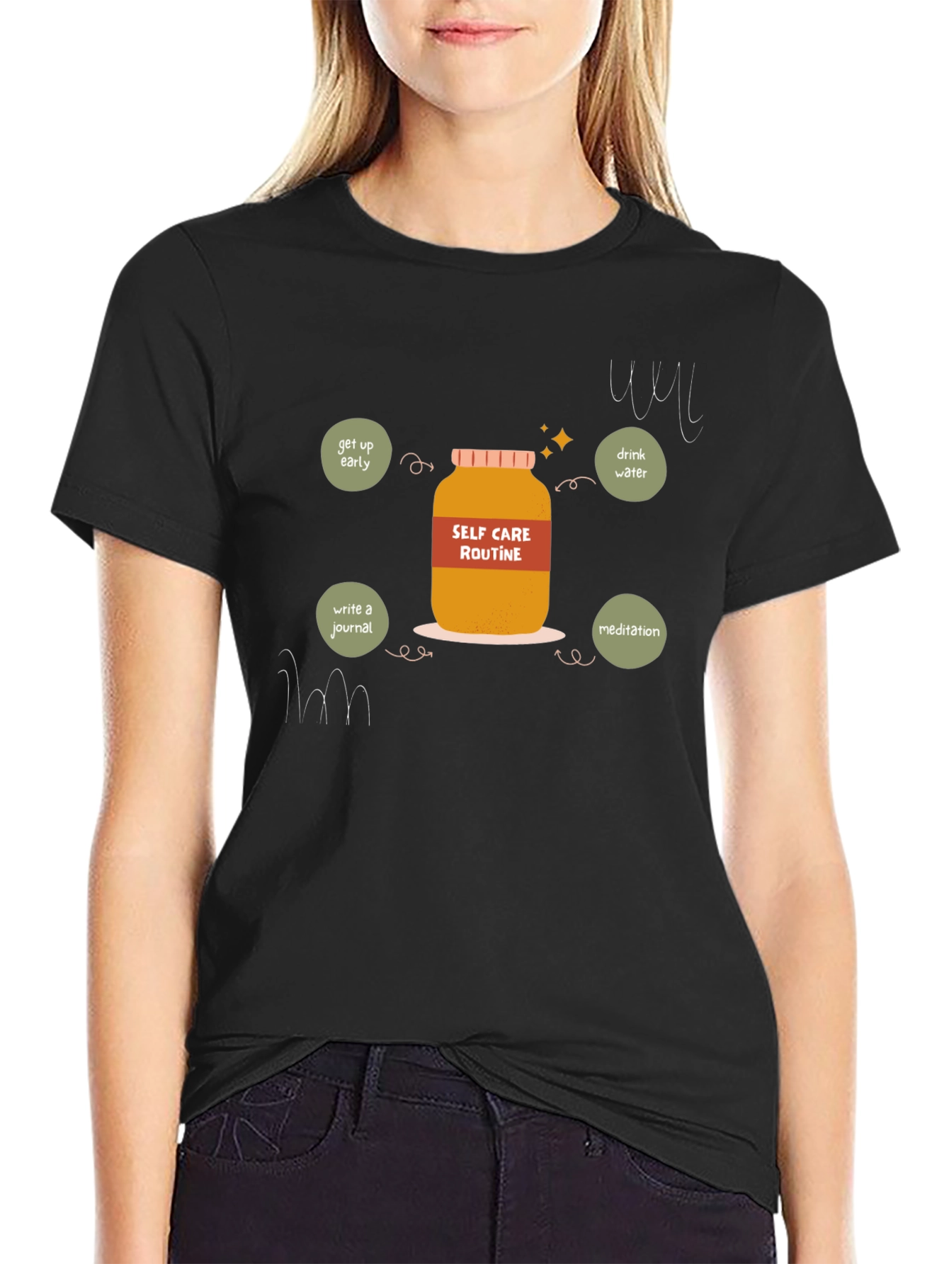 Self Care Routine T-Shirt - Wellness Jar