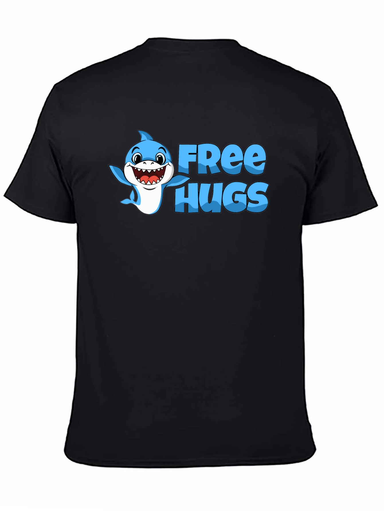 Free Hugs Shark Graphic Tee - Soft Cotton Blend