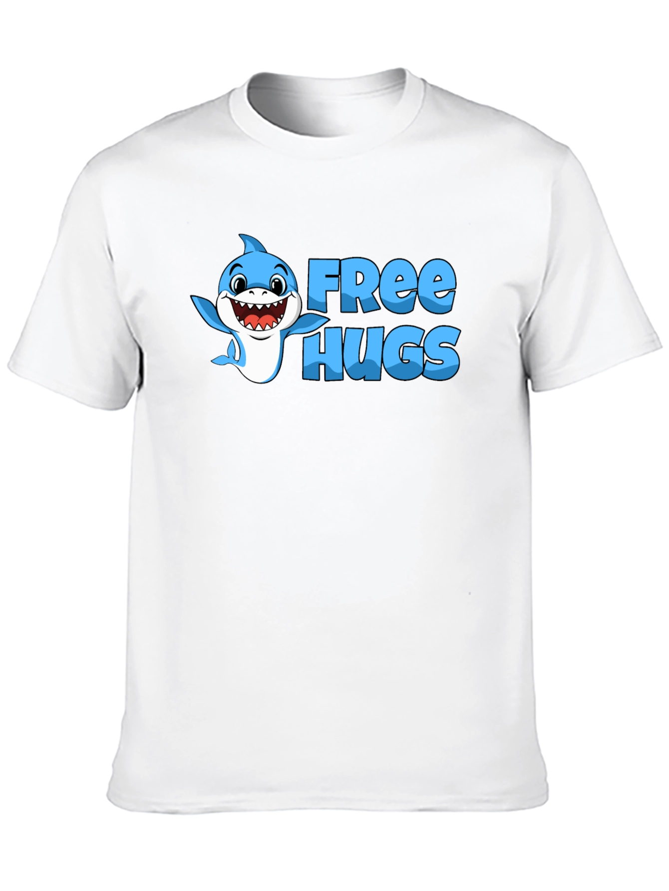 Free Hugs Shark Graphic Tee - Soft Cotton Blend