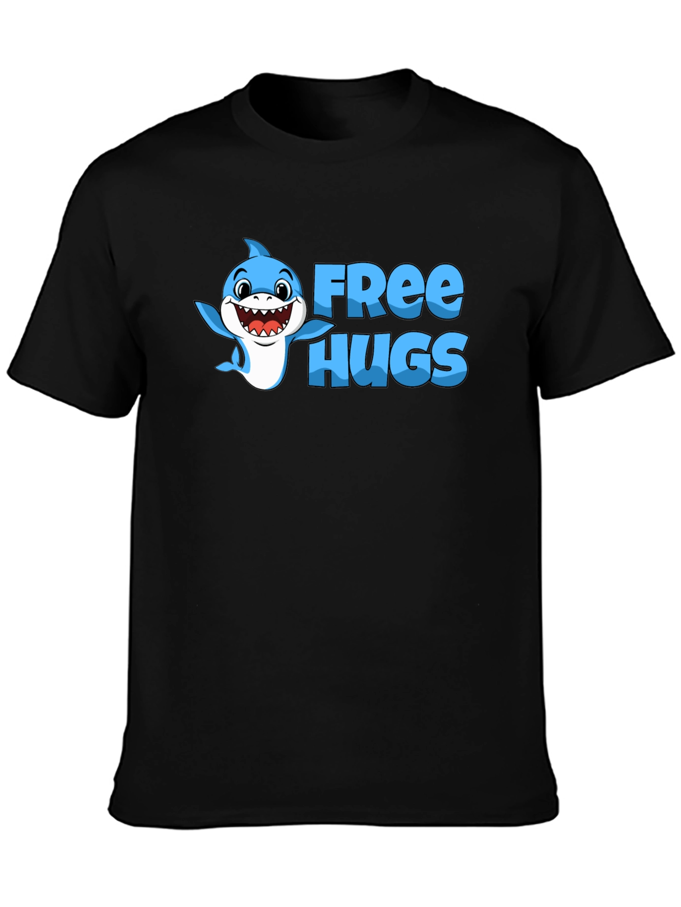 Free Hugs Shark Graphic Tee - Soft Cotton Blend