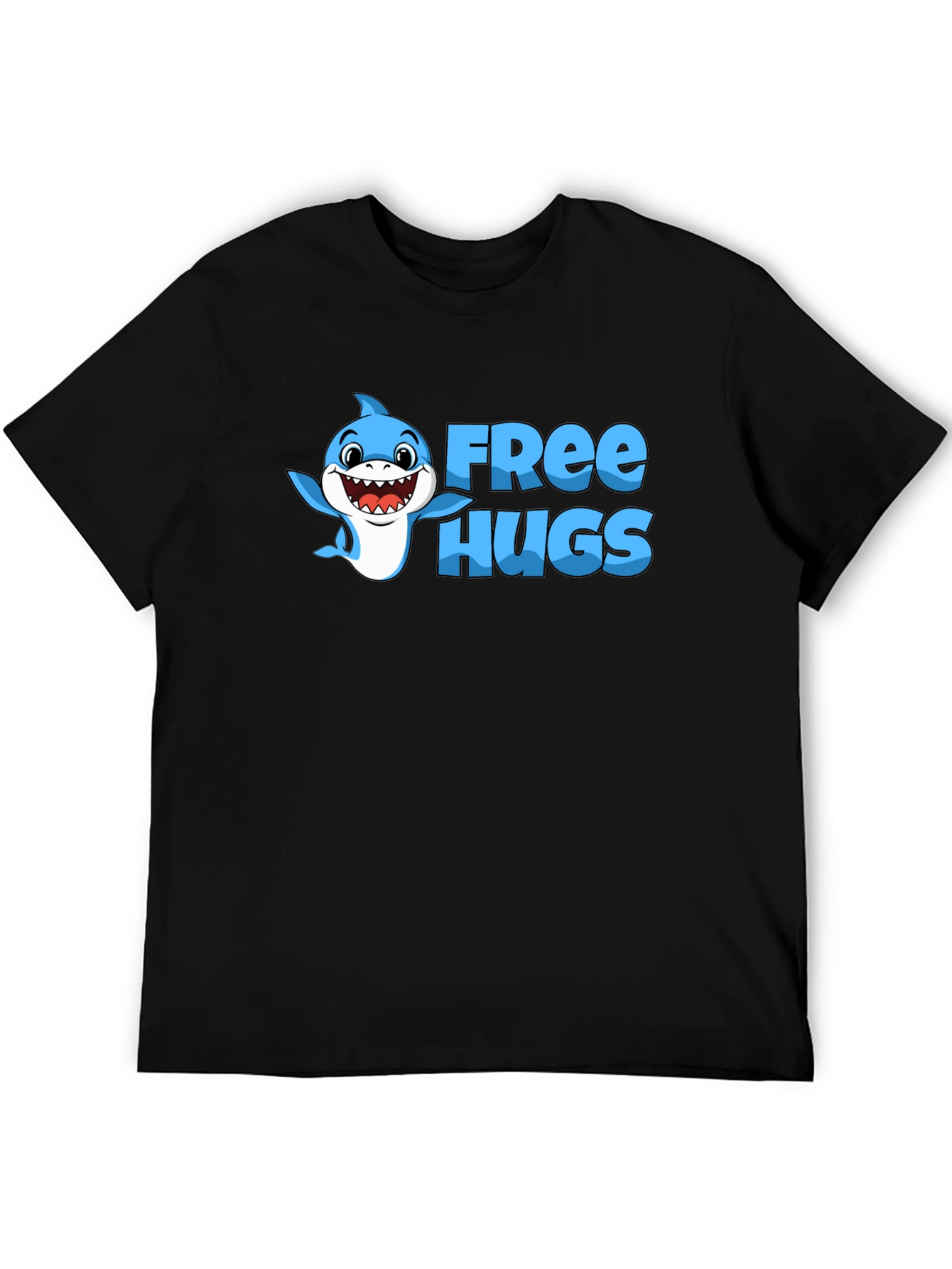 Free Hugs Shark Graphic Tee - Soft Cotton Blend