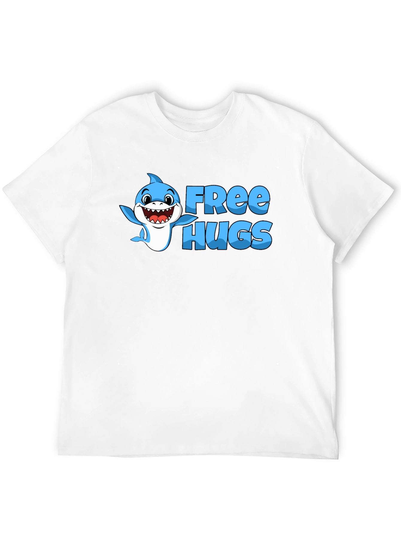 Free Hugs Shark Graphic Tee - Soft Cotton Blend