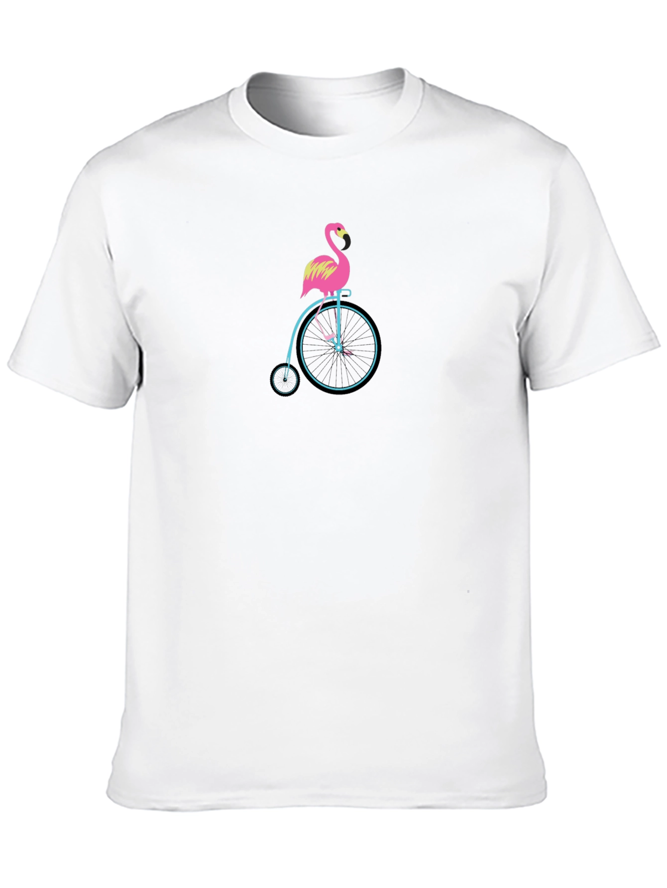 Flamingo on Bike Graphic Tee - Unique Design