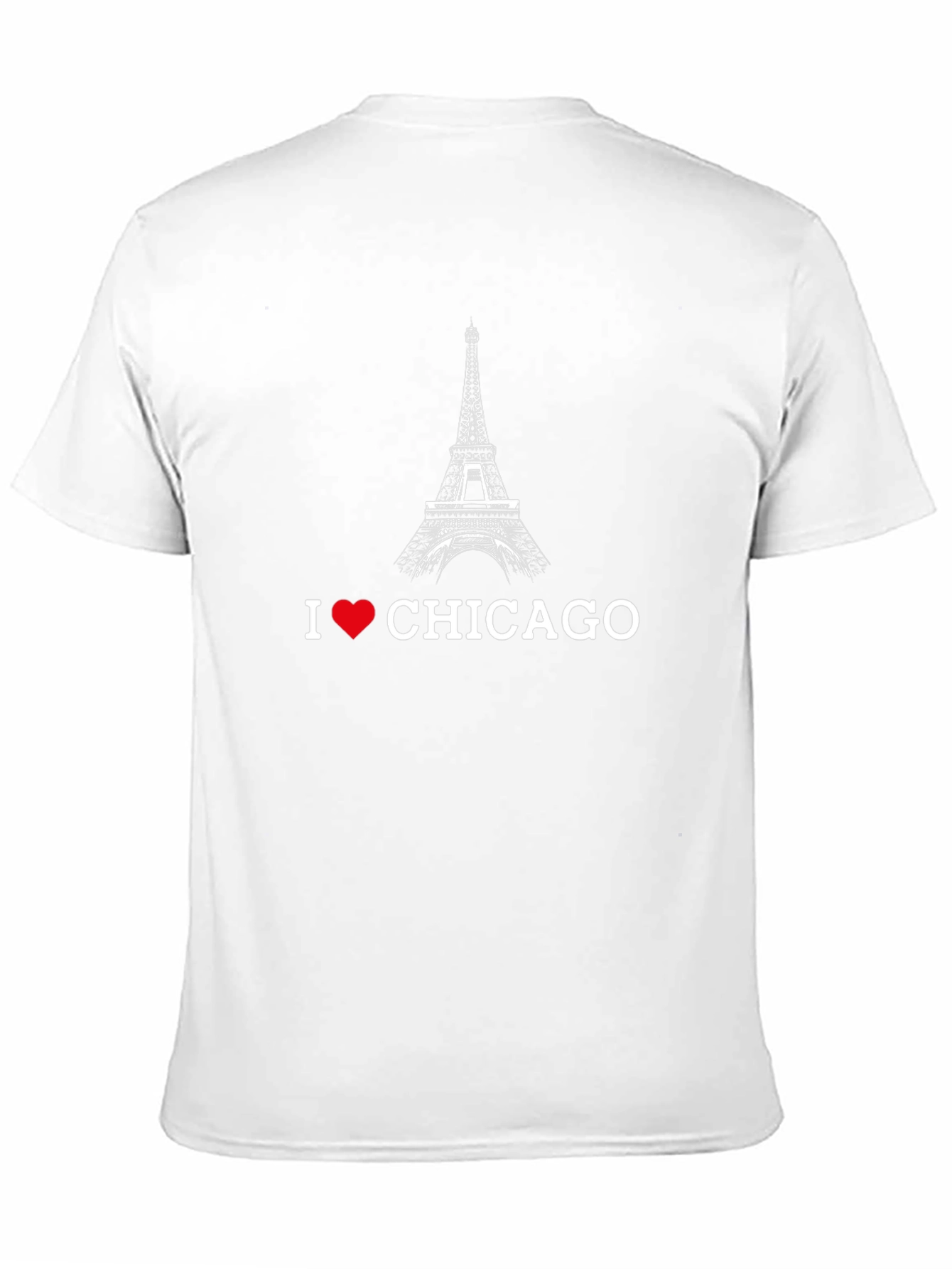 I Love Chicago Eiffel Tower Black T-Shirt