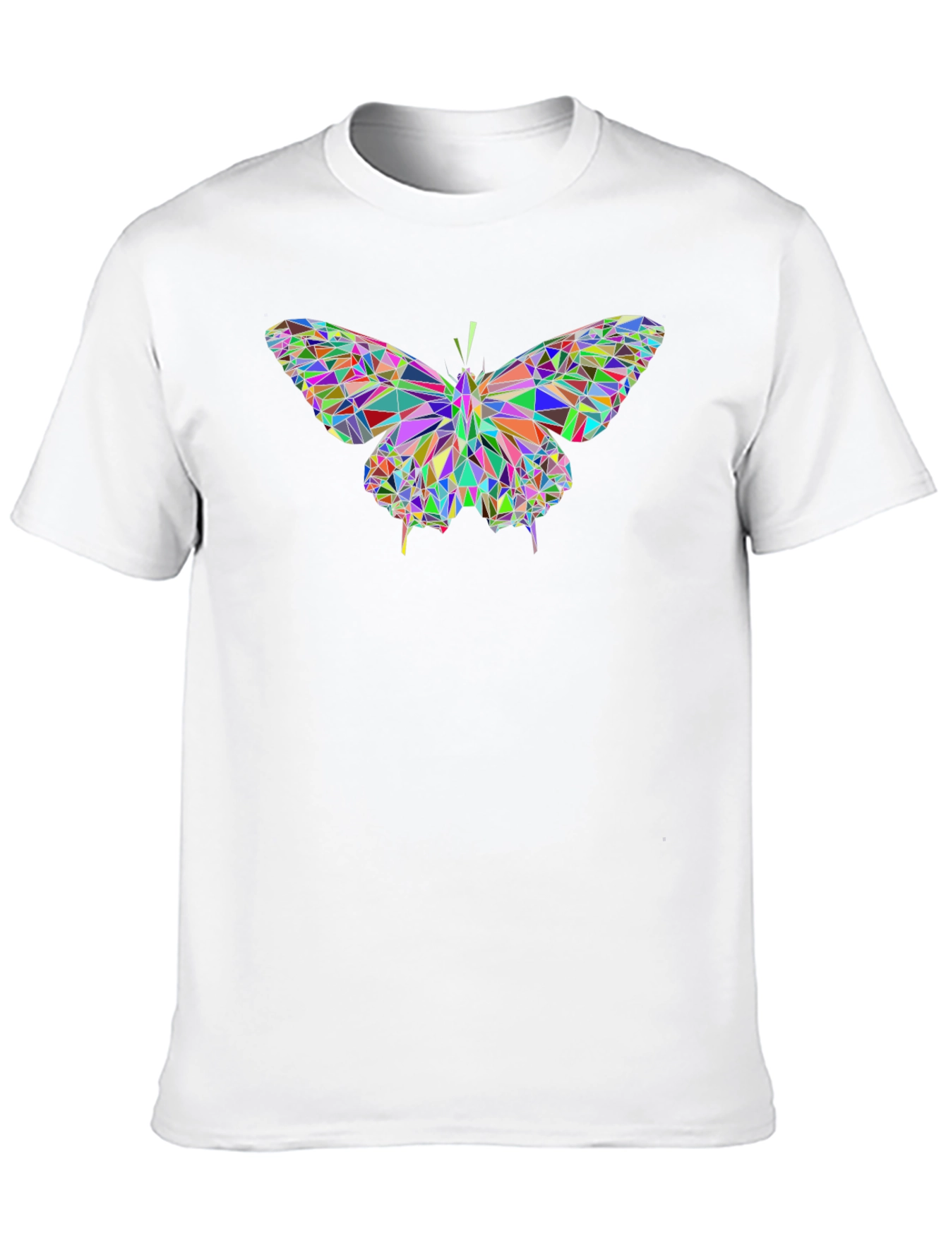 Geometric Butterfly Print Black T-Shirt