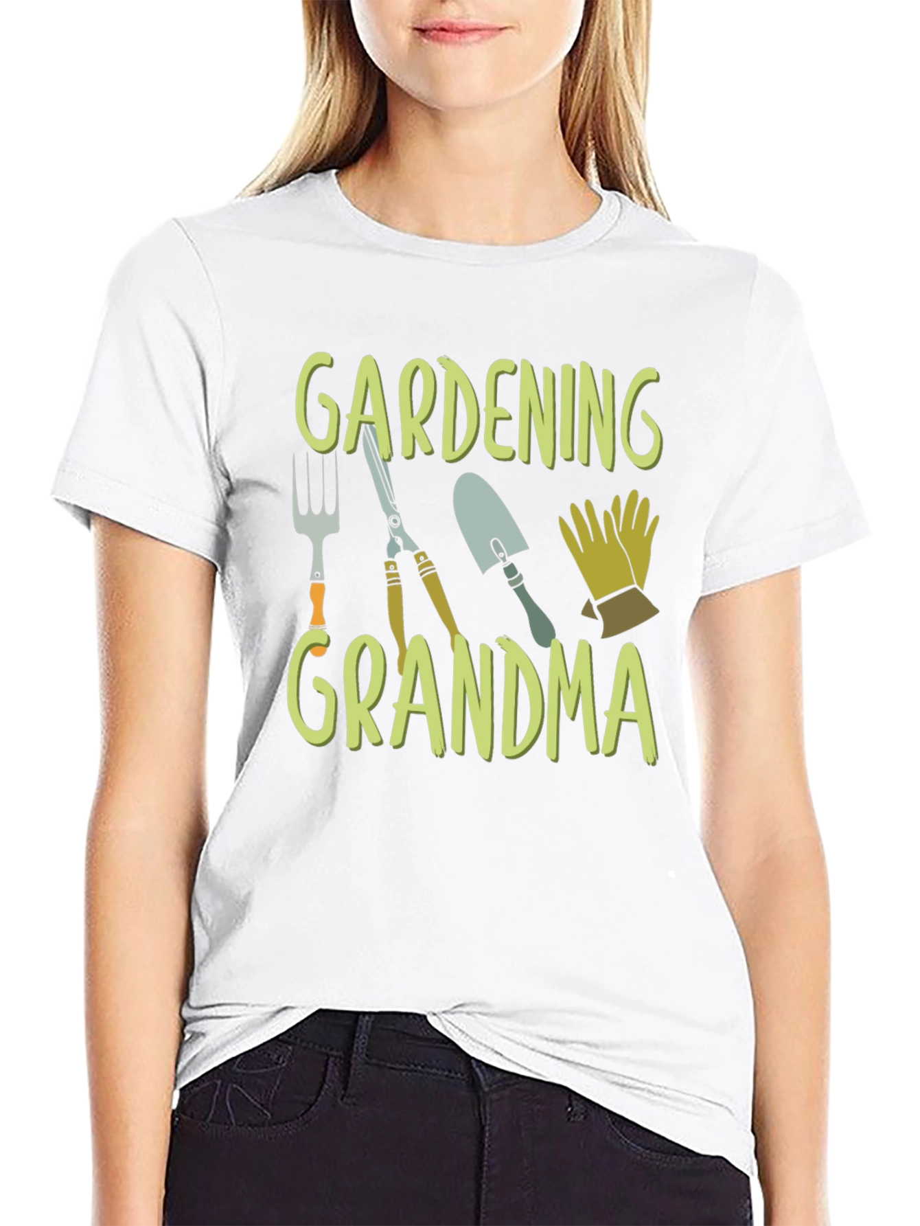 Gardening Grandma T-Shirt - Black Cotton Tee