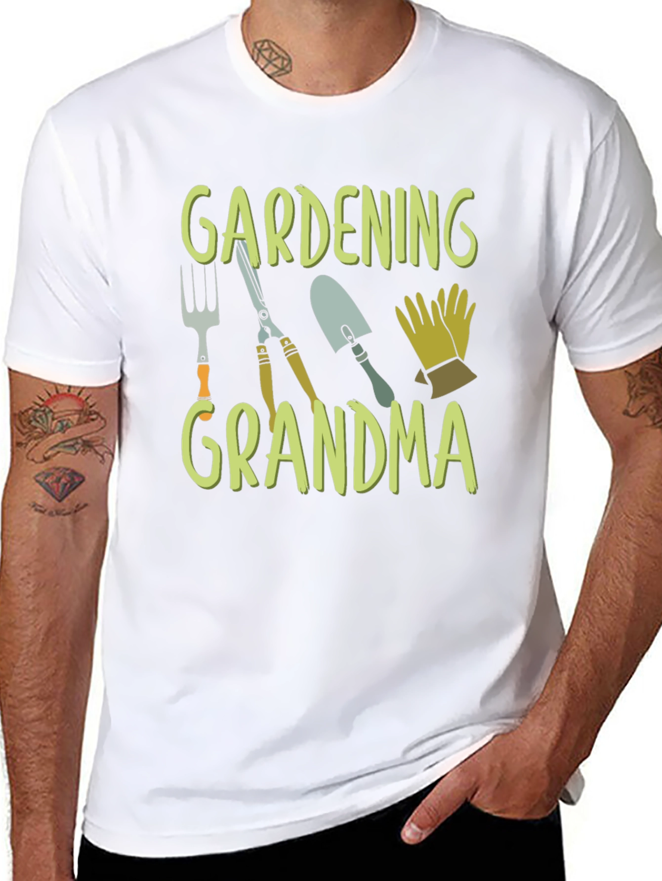 Gardening Grandma T-Shirt - Black Cotton Tee