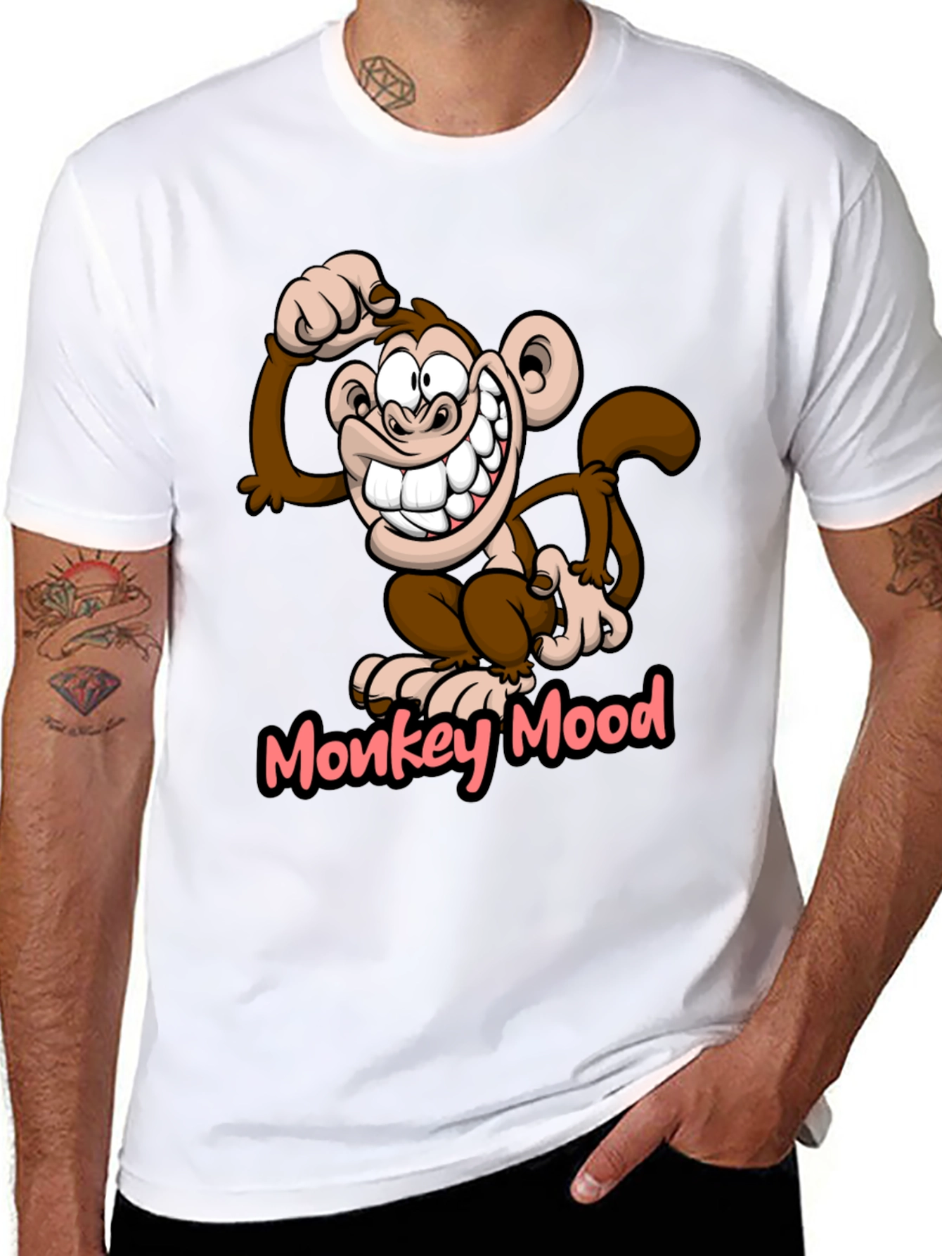 Monkey Mood Graphic T-Shirt - Fun Novelty Tee