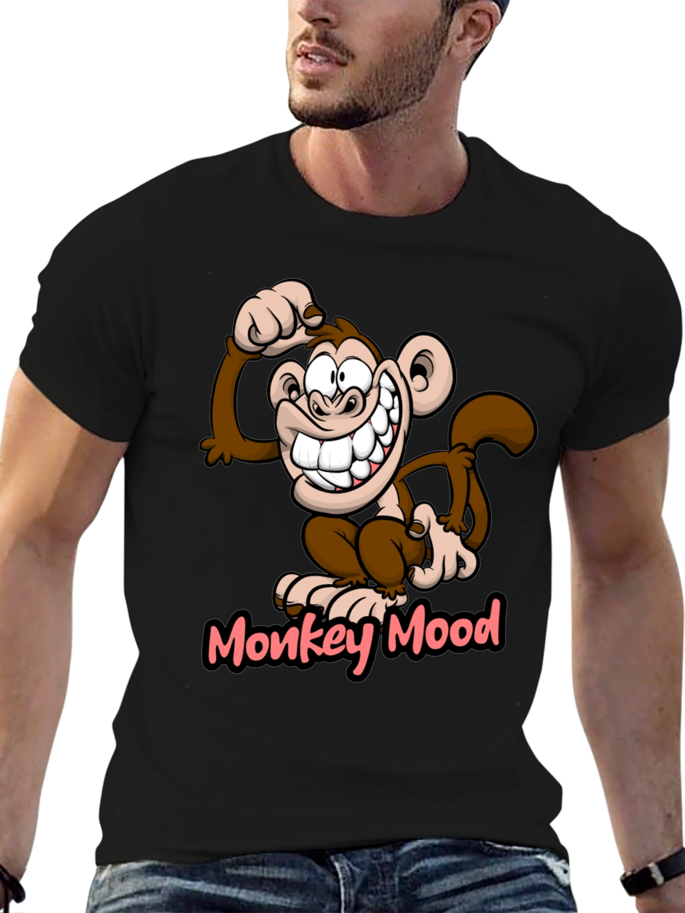 Monkey Mood Graphic T-Shirt - Fun Novelty Tee