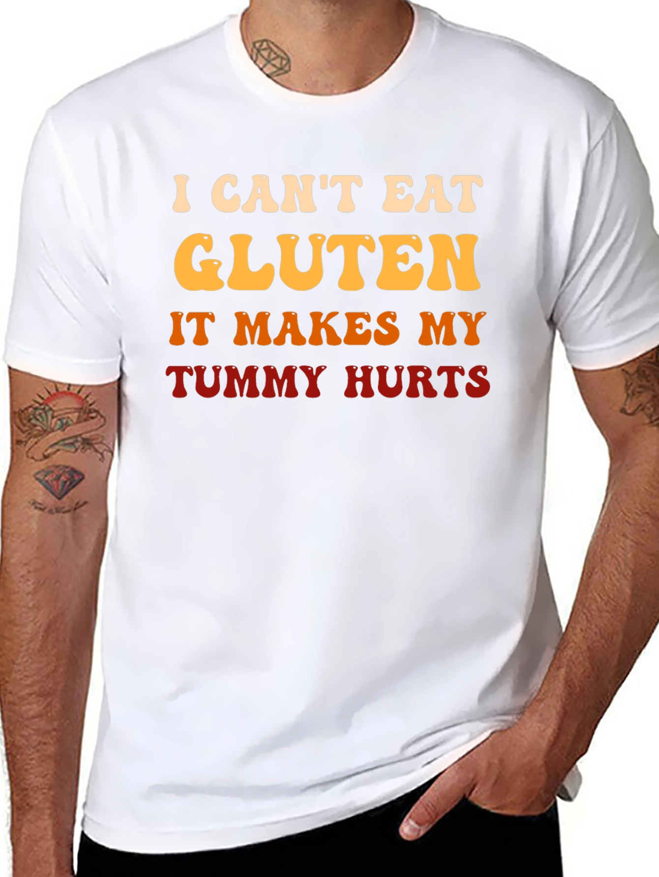 Funny Gluten Intolerance T-Shirt - Tummy Hurts Tee